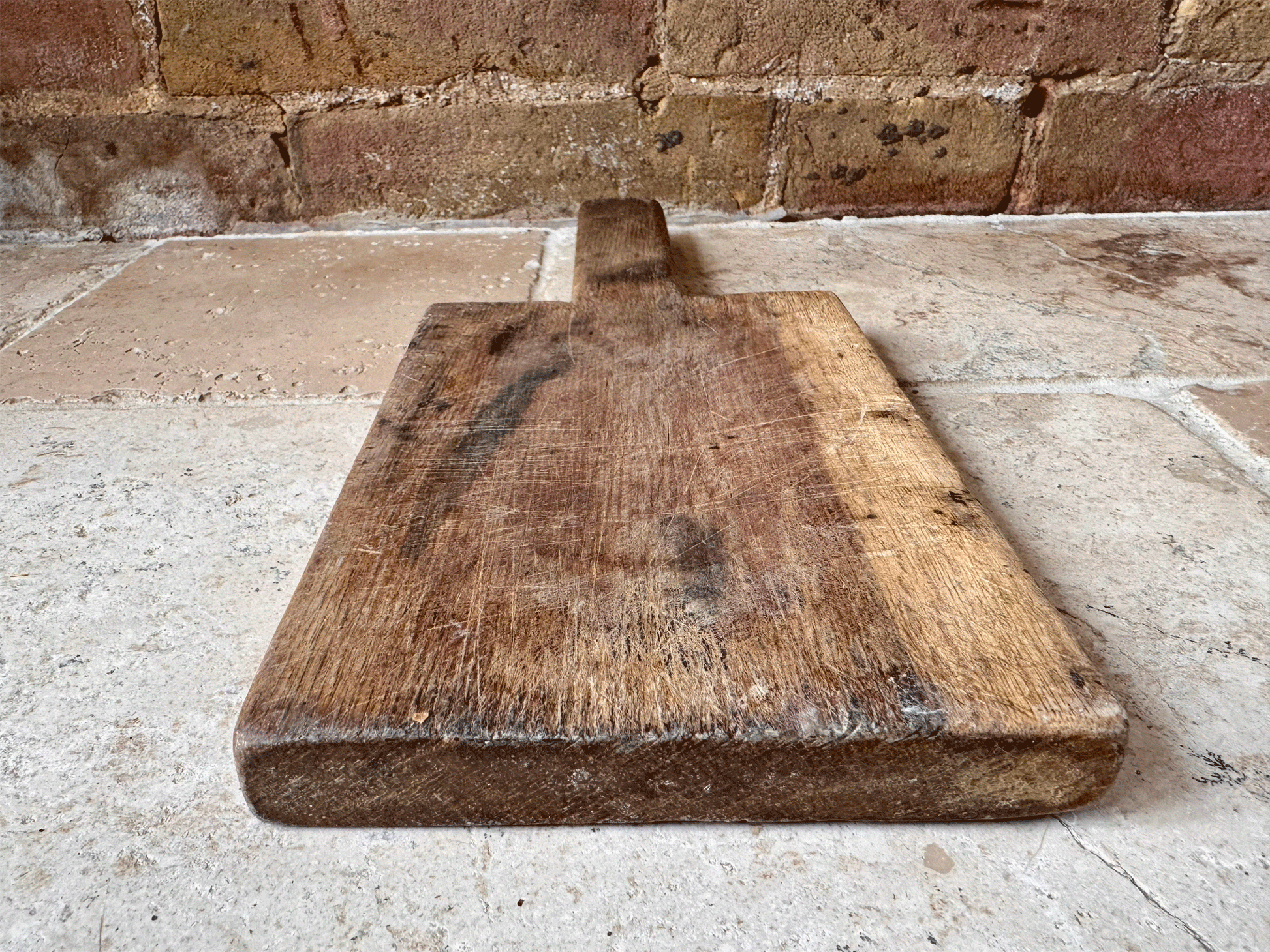 antique french small wooden treen herb chopping cutting board block