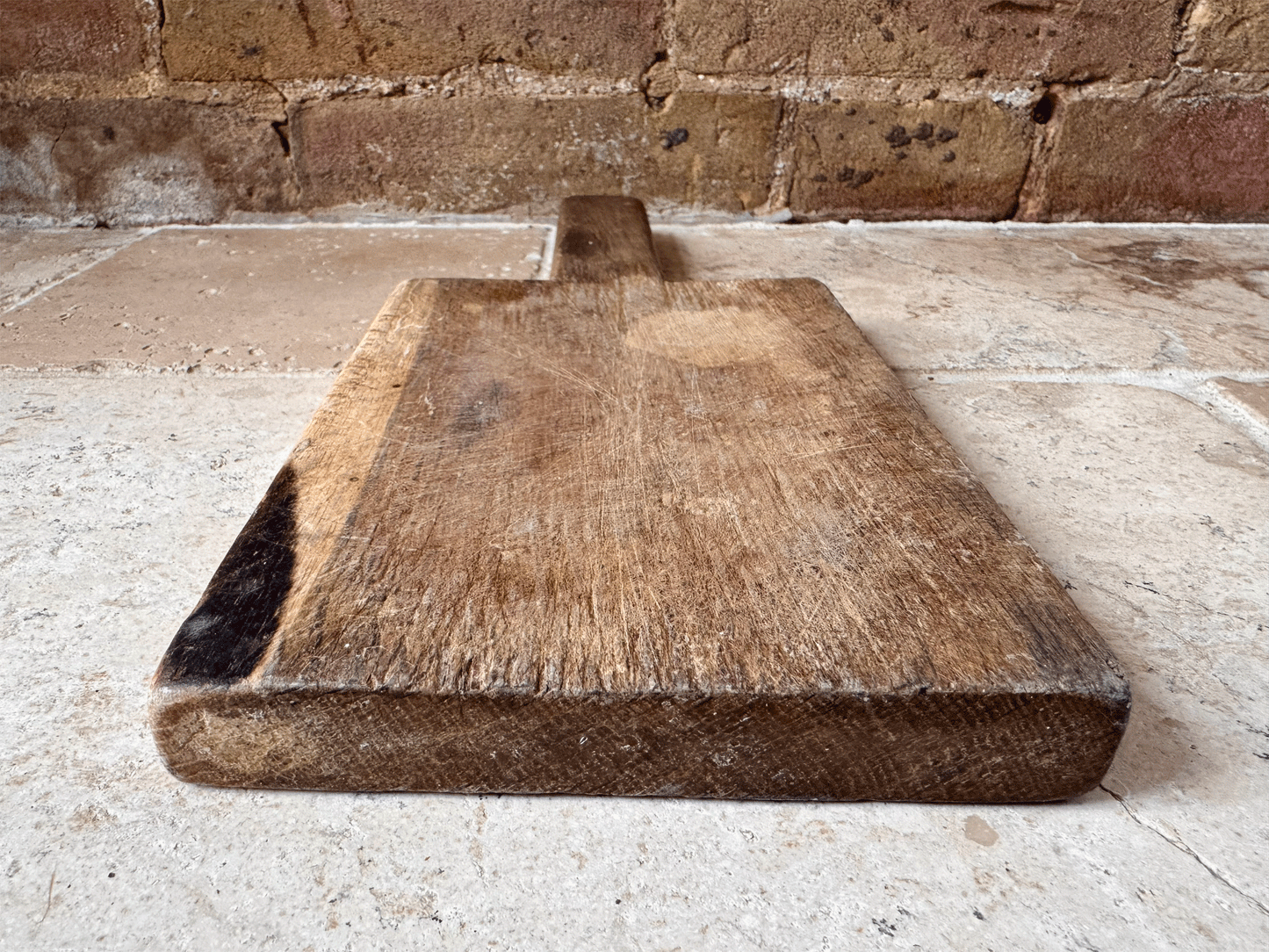 antique french small wooden treen herb chopping cutting board block