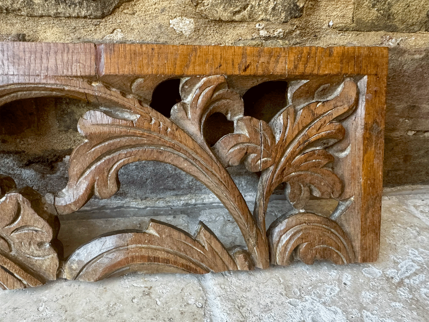 antique french carved 18th century religious baroque wooden treen wall panel