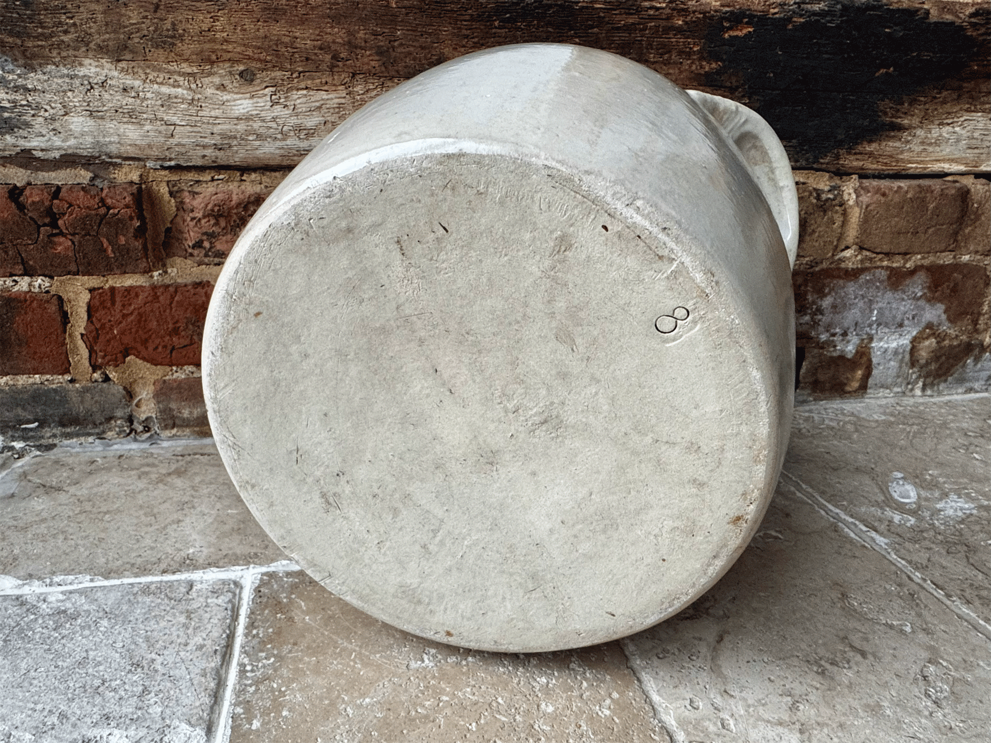 antique french rare extra large huge stoneware confit country preserve jar po