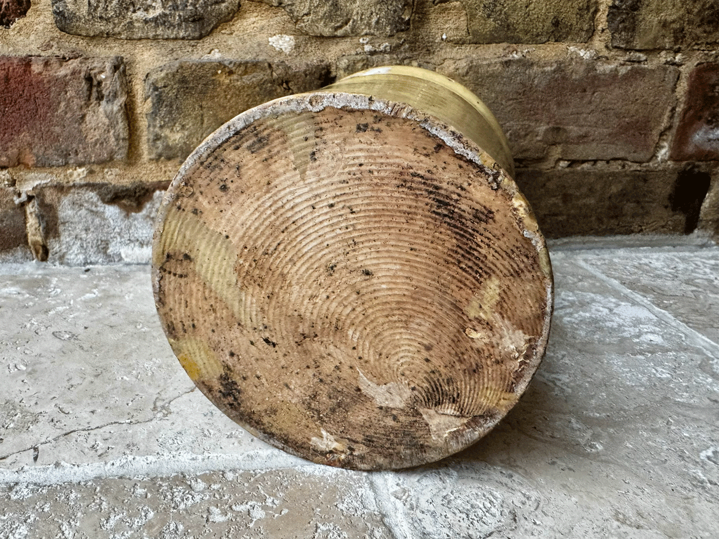 rare antique extra large french yellow confiture pot
