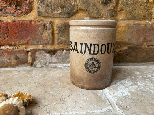 rare extra large antique french white ironstone confiture pot advertising felix potin saindoux