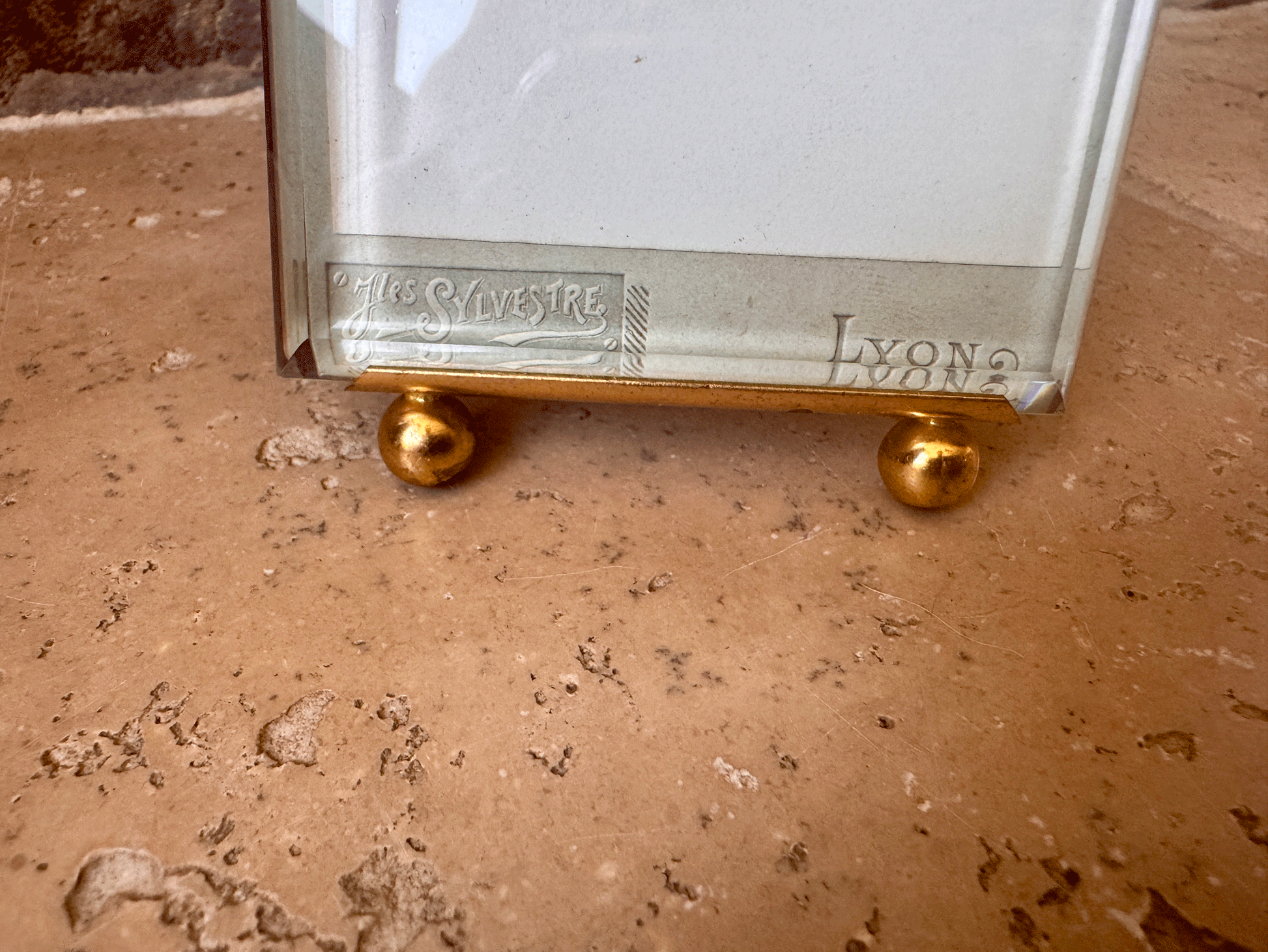antique french mint condition glass ormolu picture photo frame original black white photograph