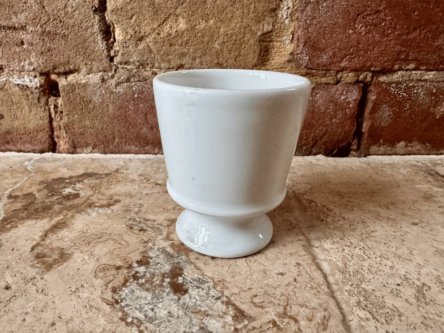 antique french plain white ironstone terre de fer coffee espresso brandy brulot cup