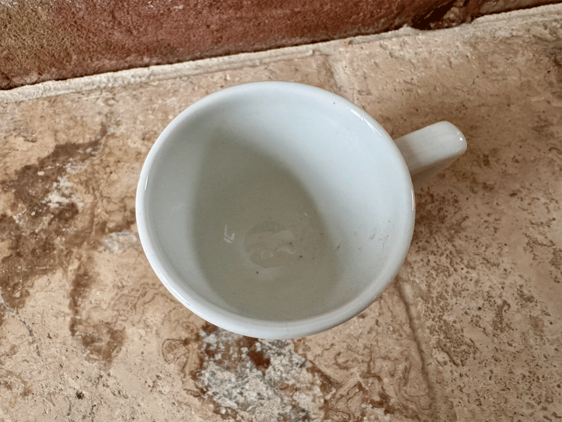 antique french plain white ironstone terre de fer coffee espresso brandy brulot cup