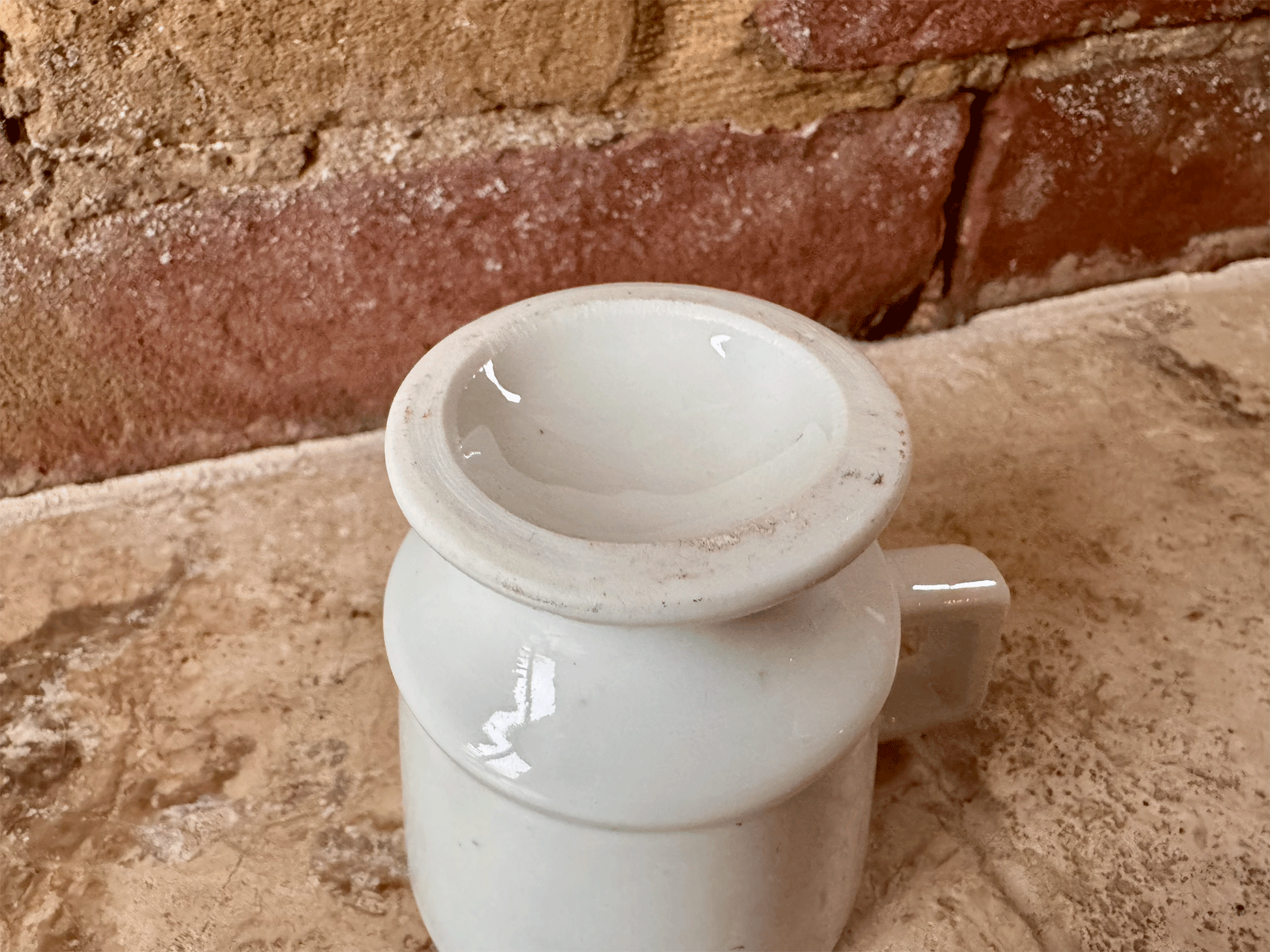 antique french plain white ironstone terre de fer coffee espresso brandy brulot cup