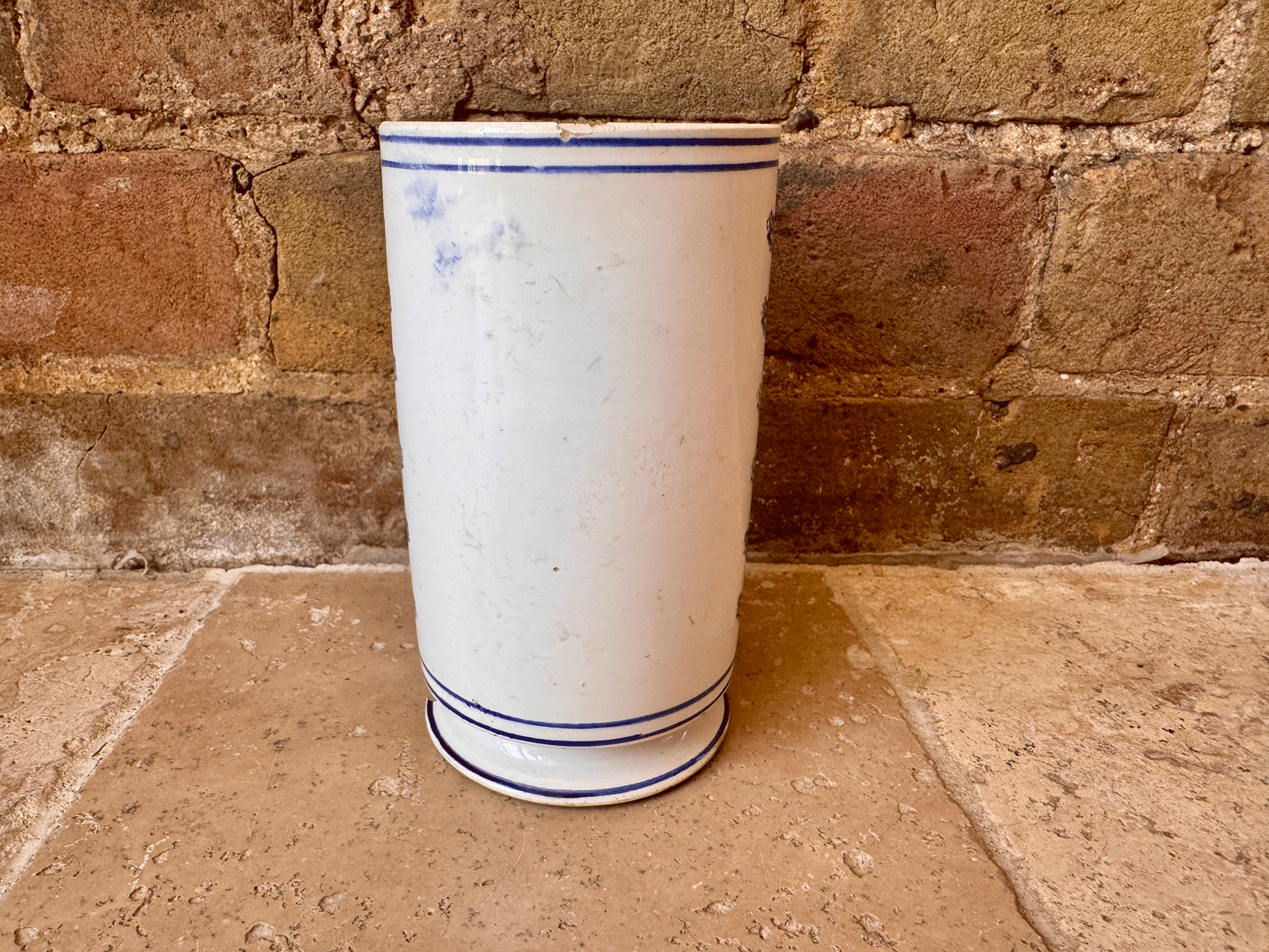 rare antique french no 10 archers cup mug military hand sponged stencilled