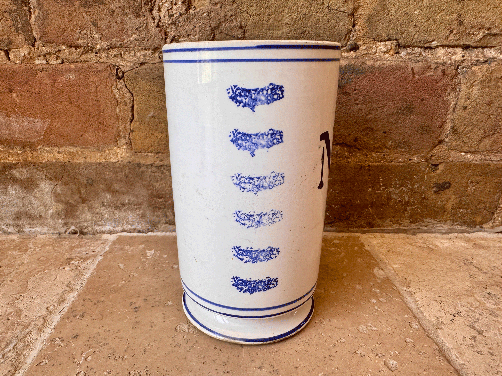 rare antique french no 10 archers cup mug military hand sponged stencilled