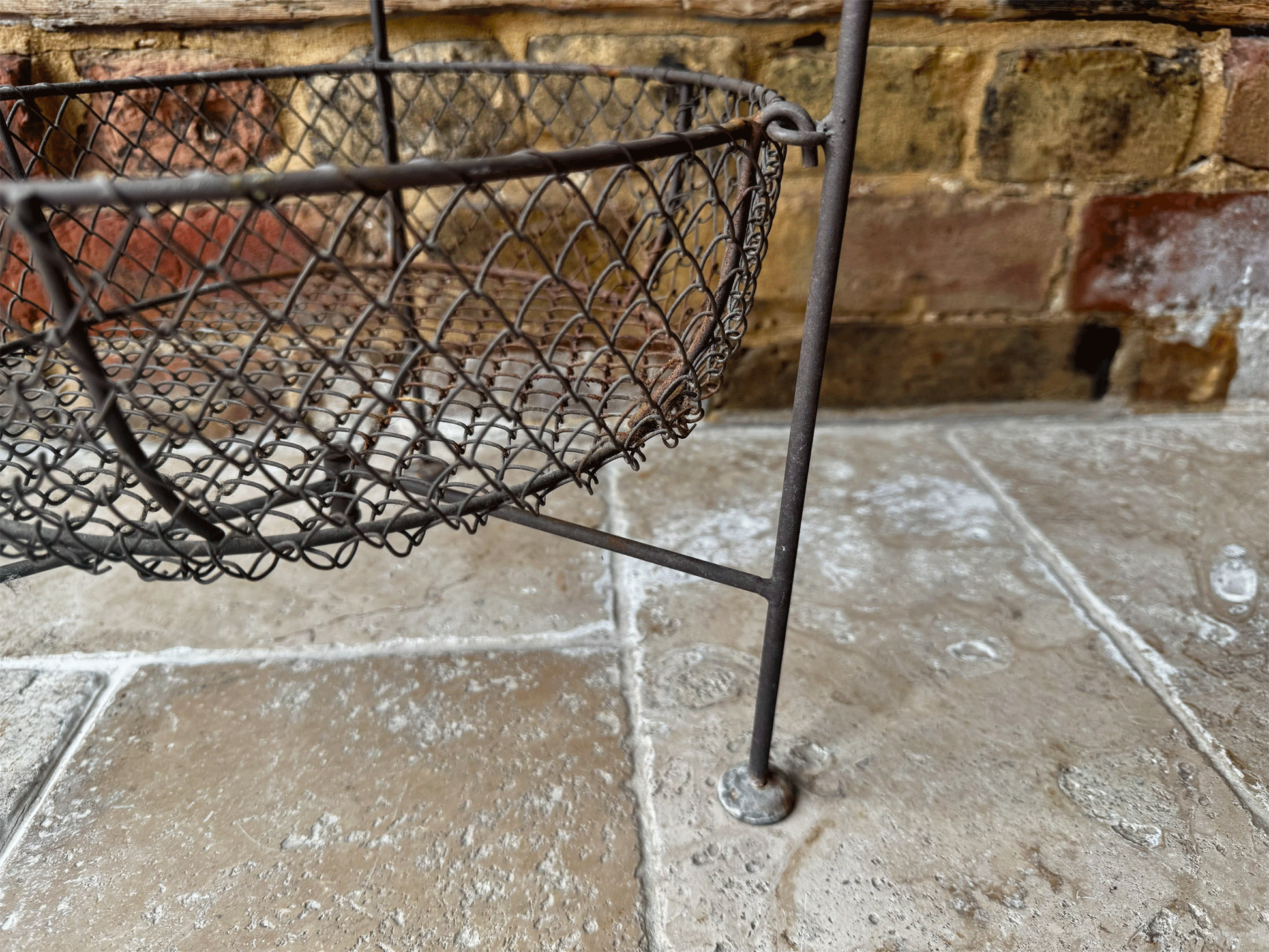 rare antique french large wirework display stand pot plate plants