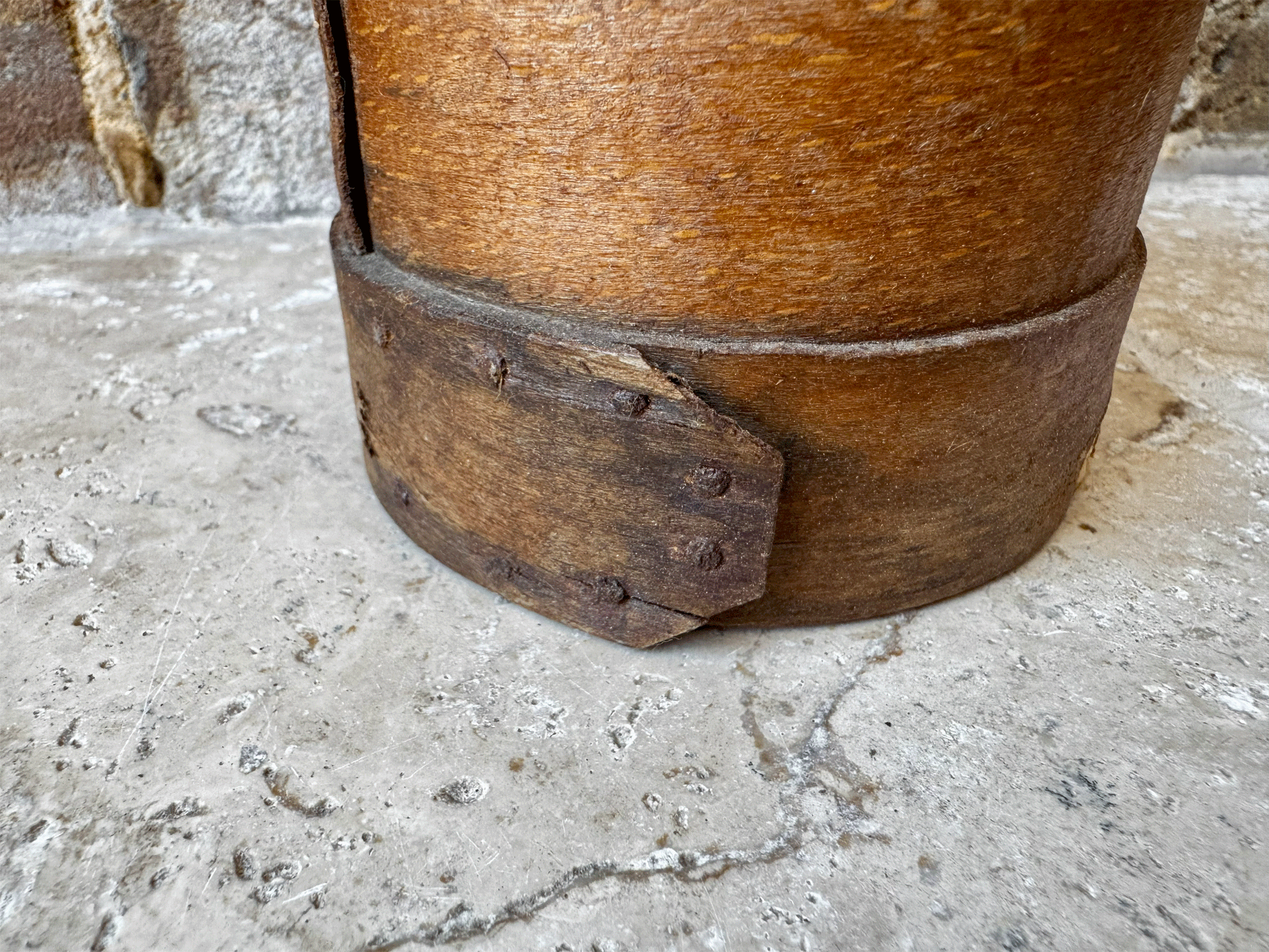 antique french wooden treen bentwood grain measure demi litre boissellerie leger poitiers