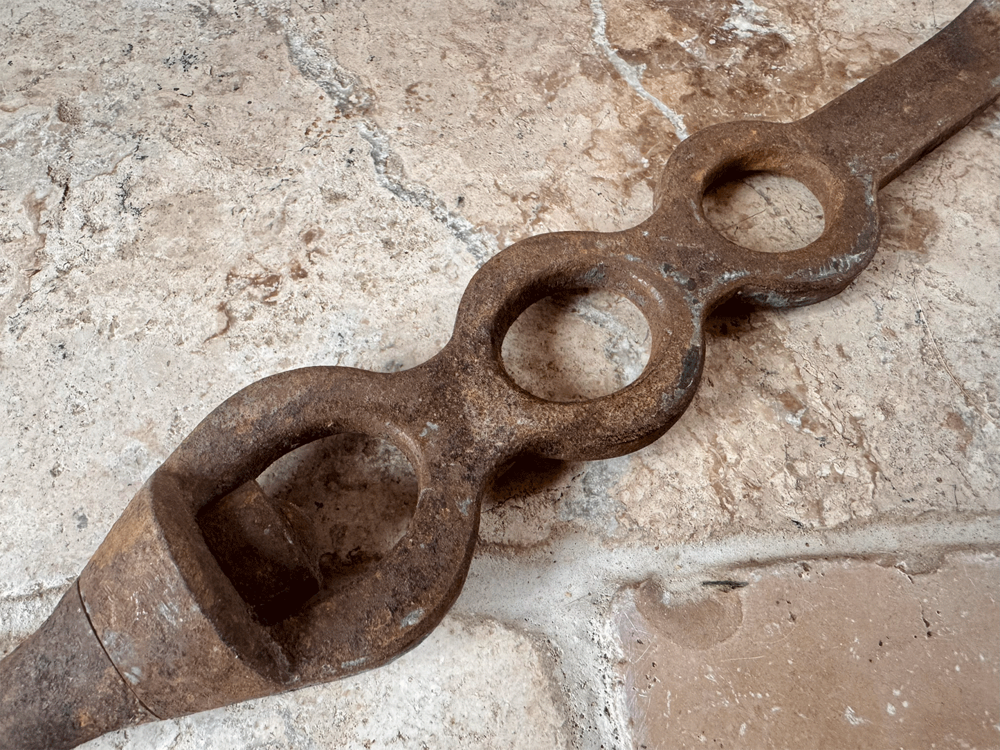 antique french 19th century extra large butchers meat hook cast iron