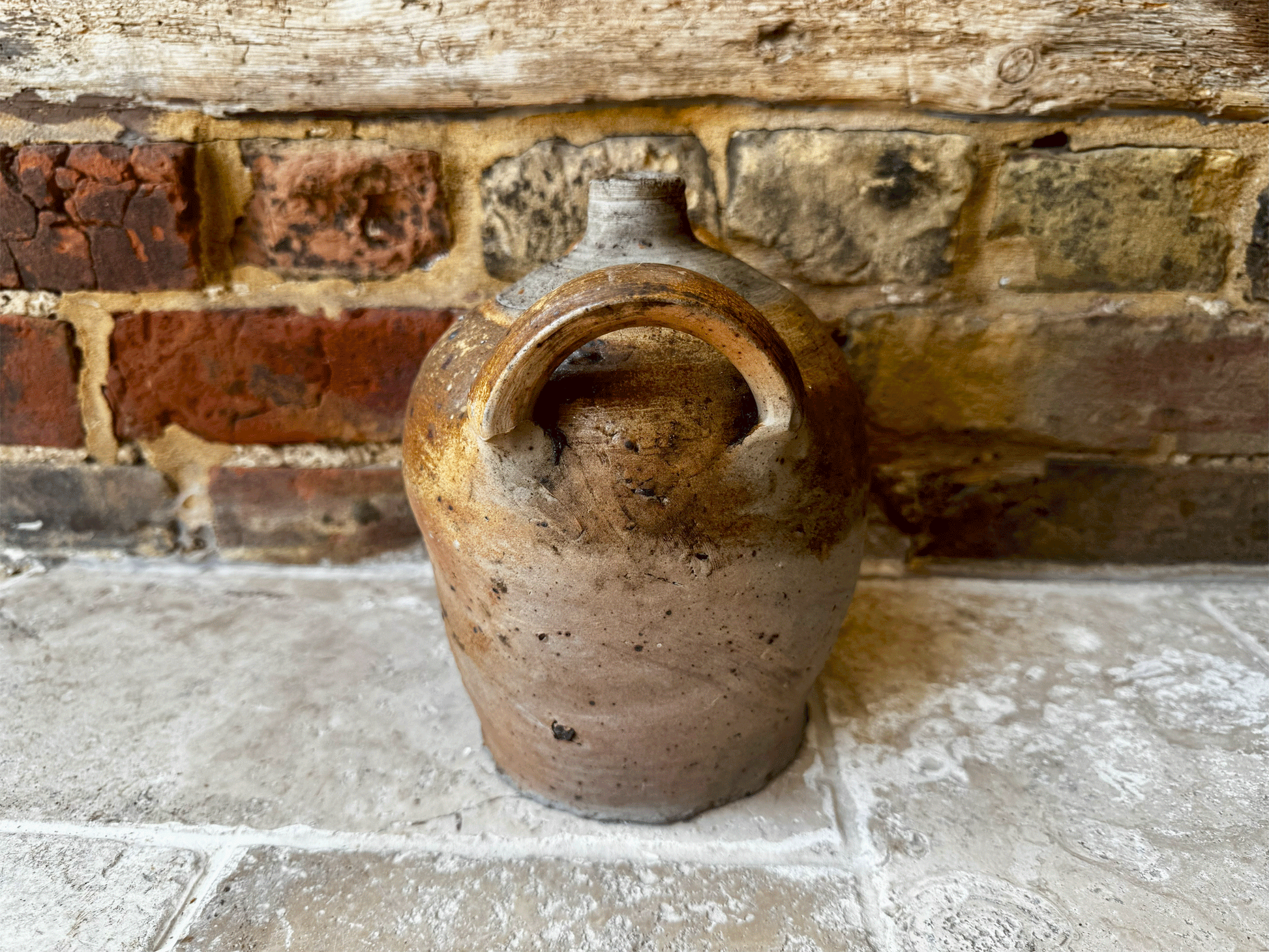 antique french rustic stoneware confit oil wine vinegar preserving jar