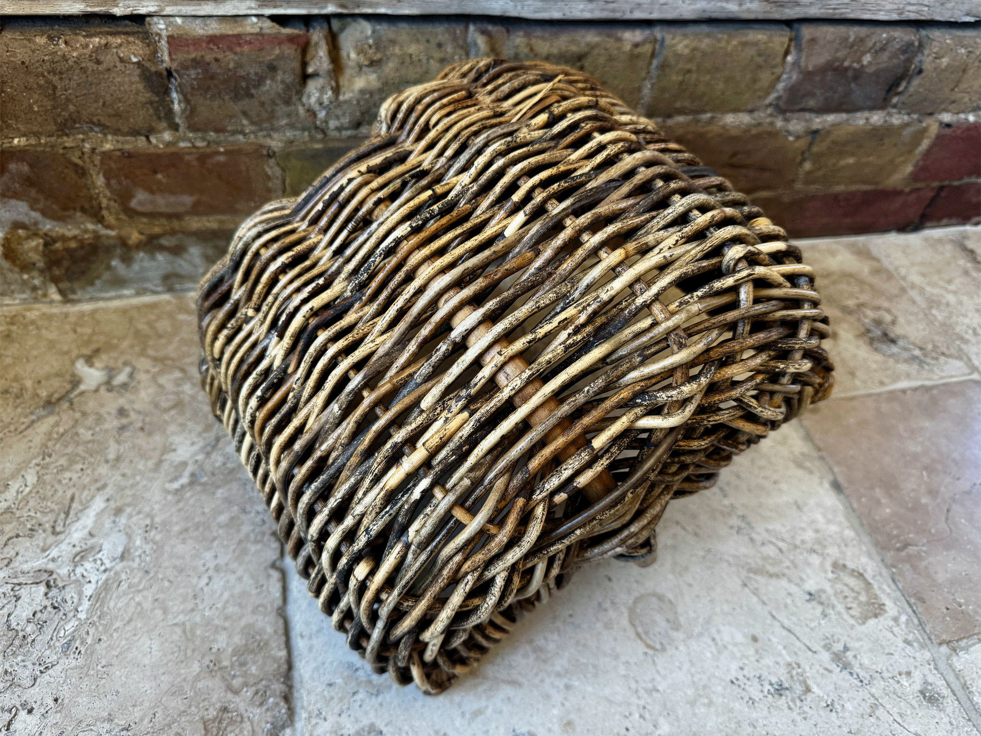 antique vintage french panier basket deep wicker bentwood shopping decorative garden trug