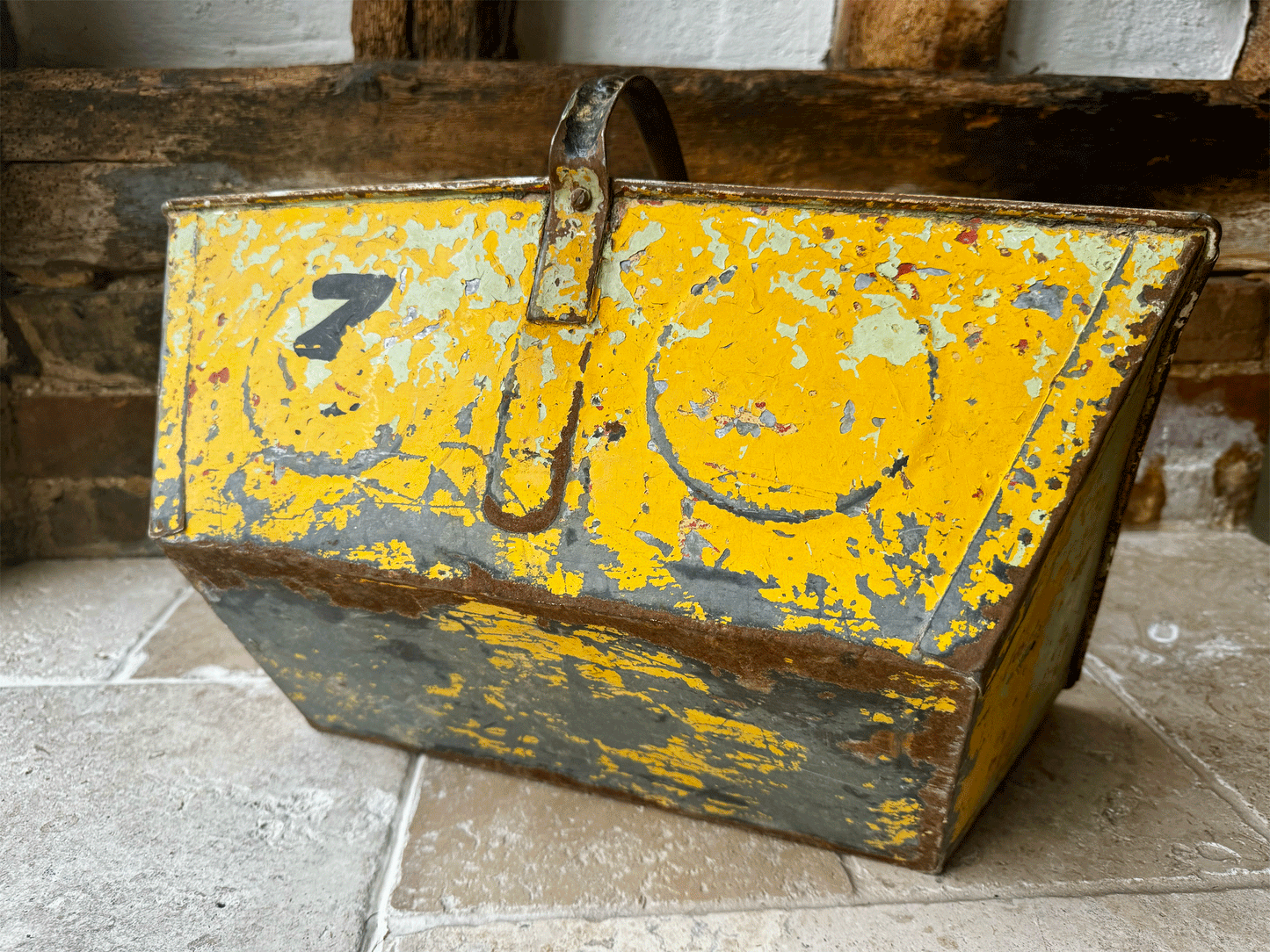 rustic chippy antique french cast iron panted trug