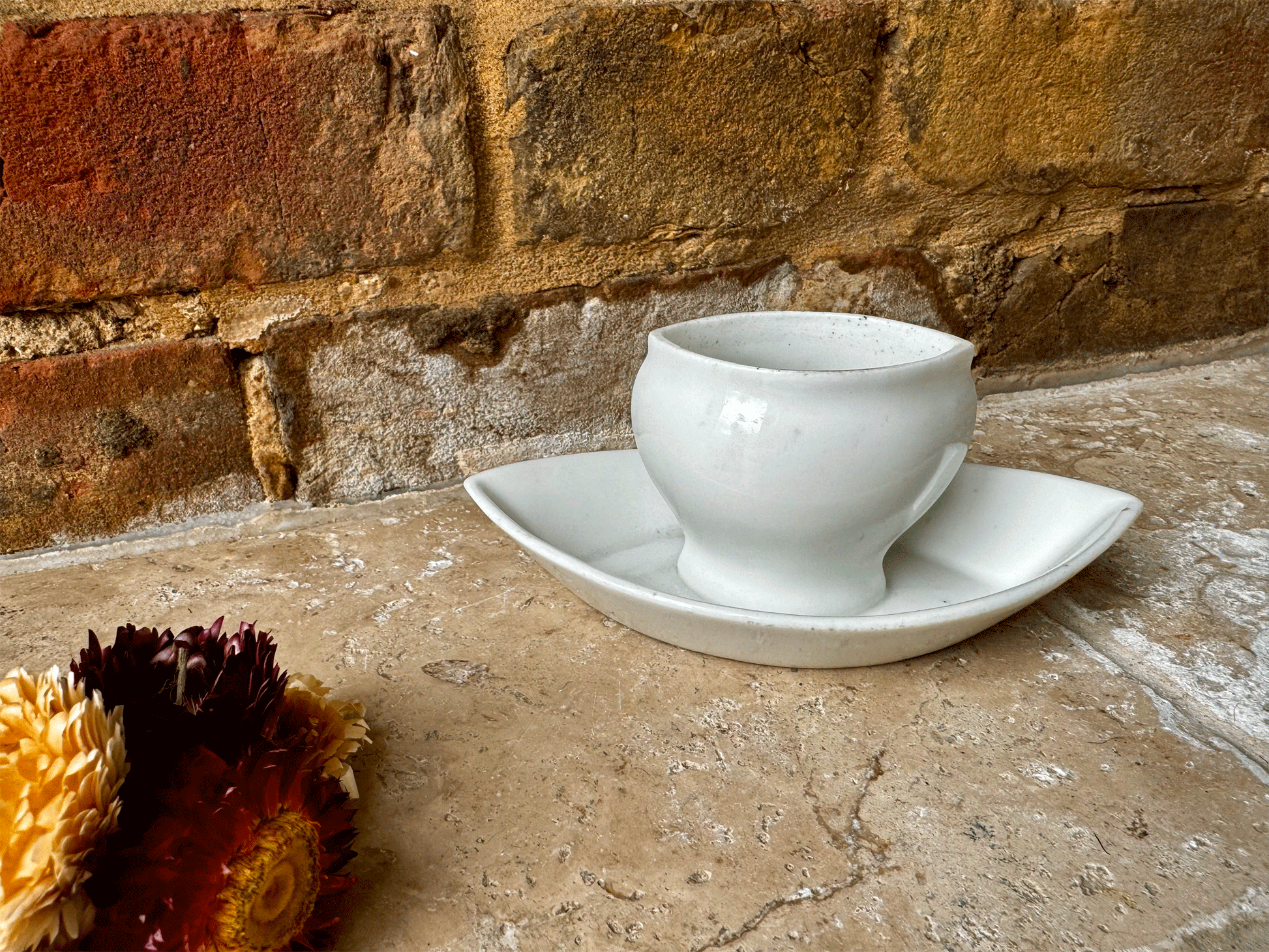 antique french plain white ironstone mustard sauce serving dish pot