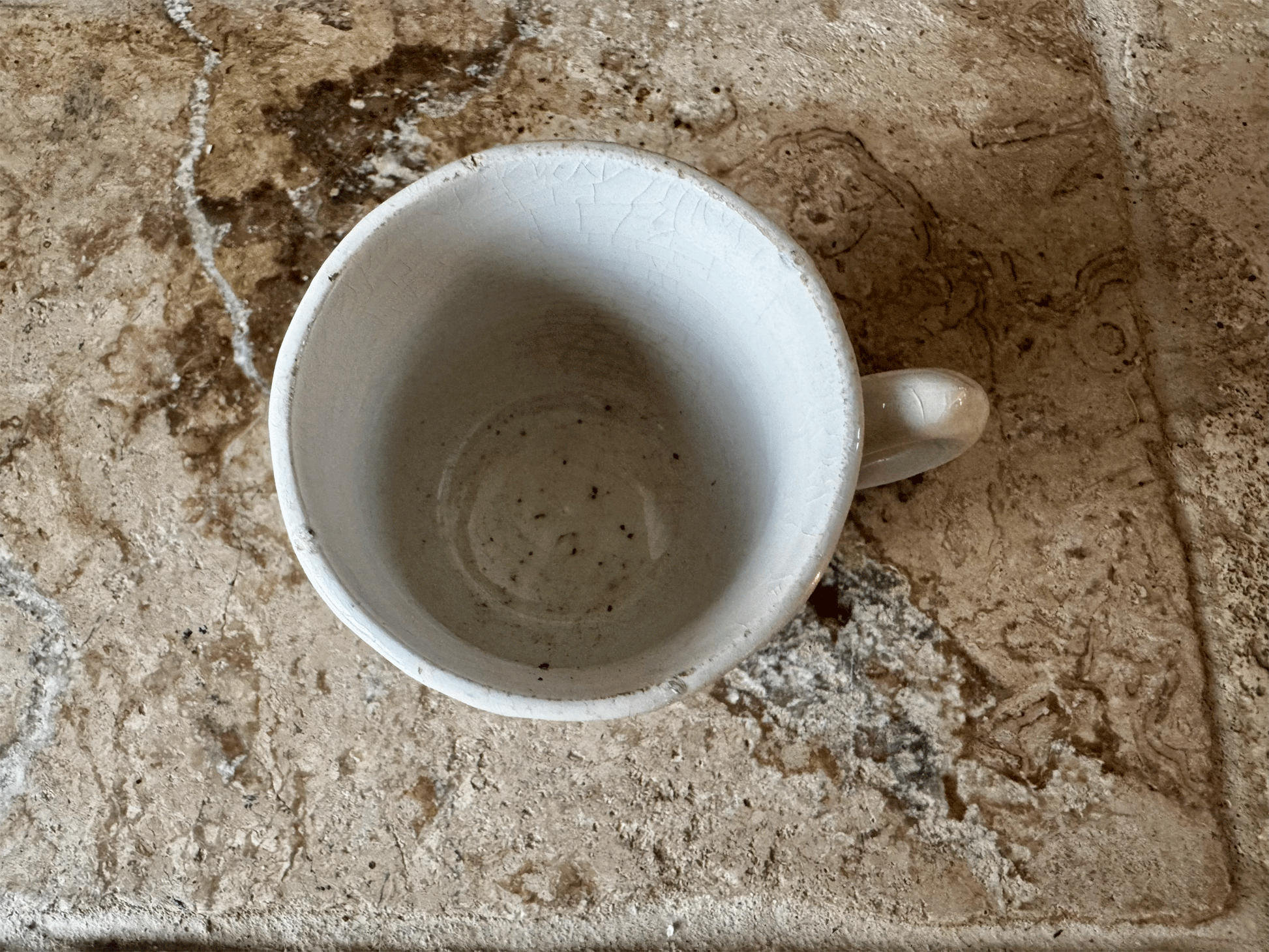 antique french floral blue transferware ironstone terre de fer espresso cup