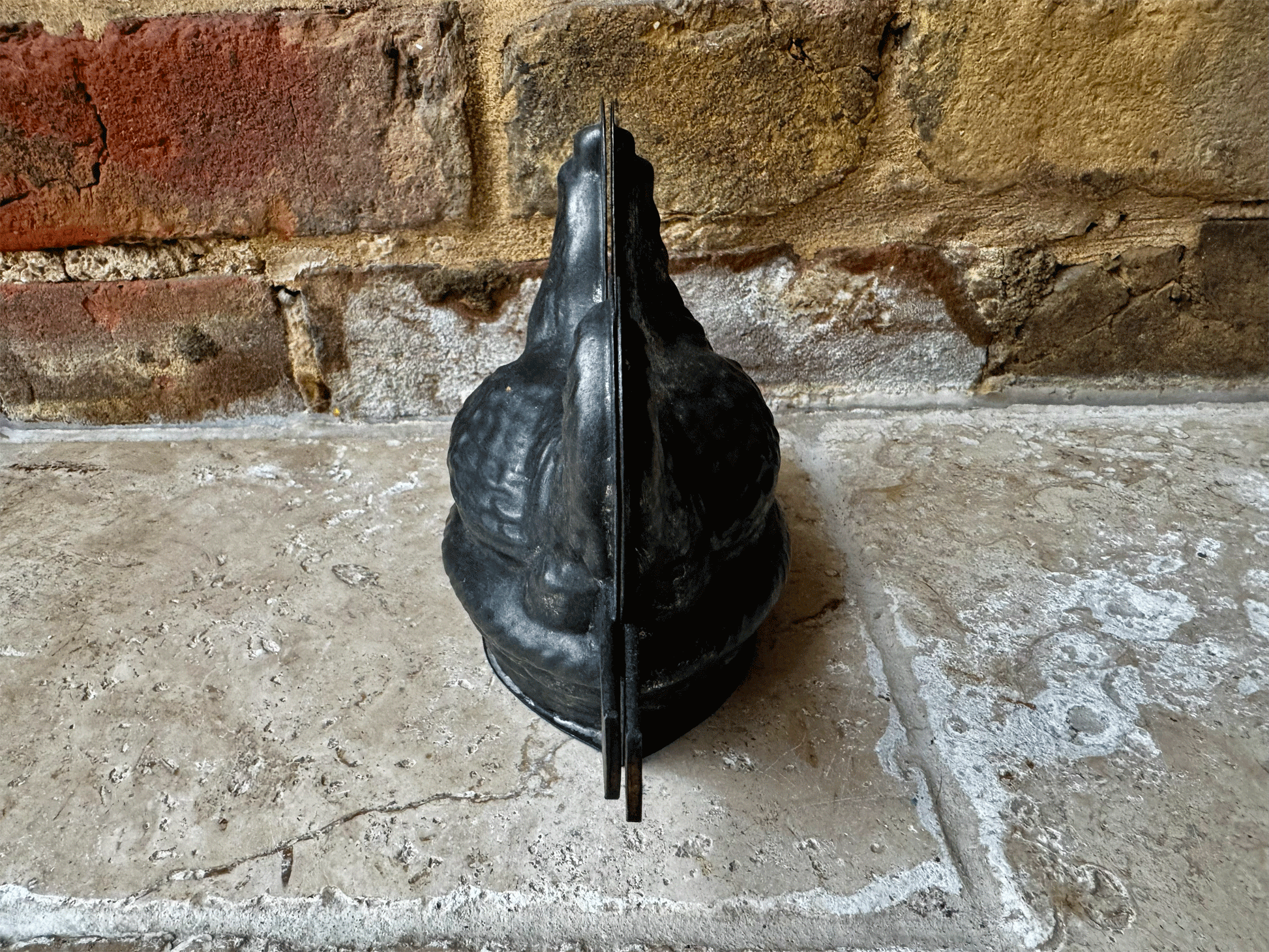 antique steel tin vintage easter chocolate mould laying hen basket