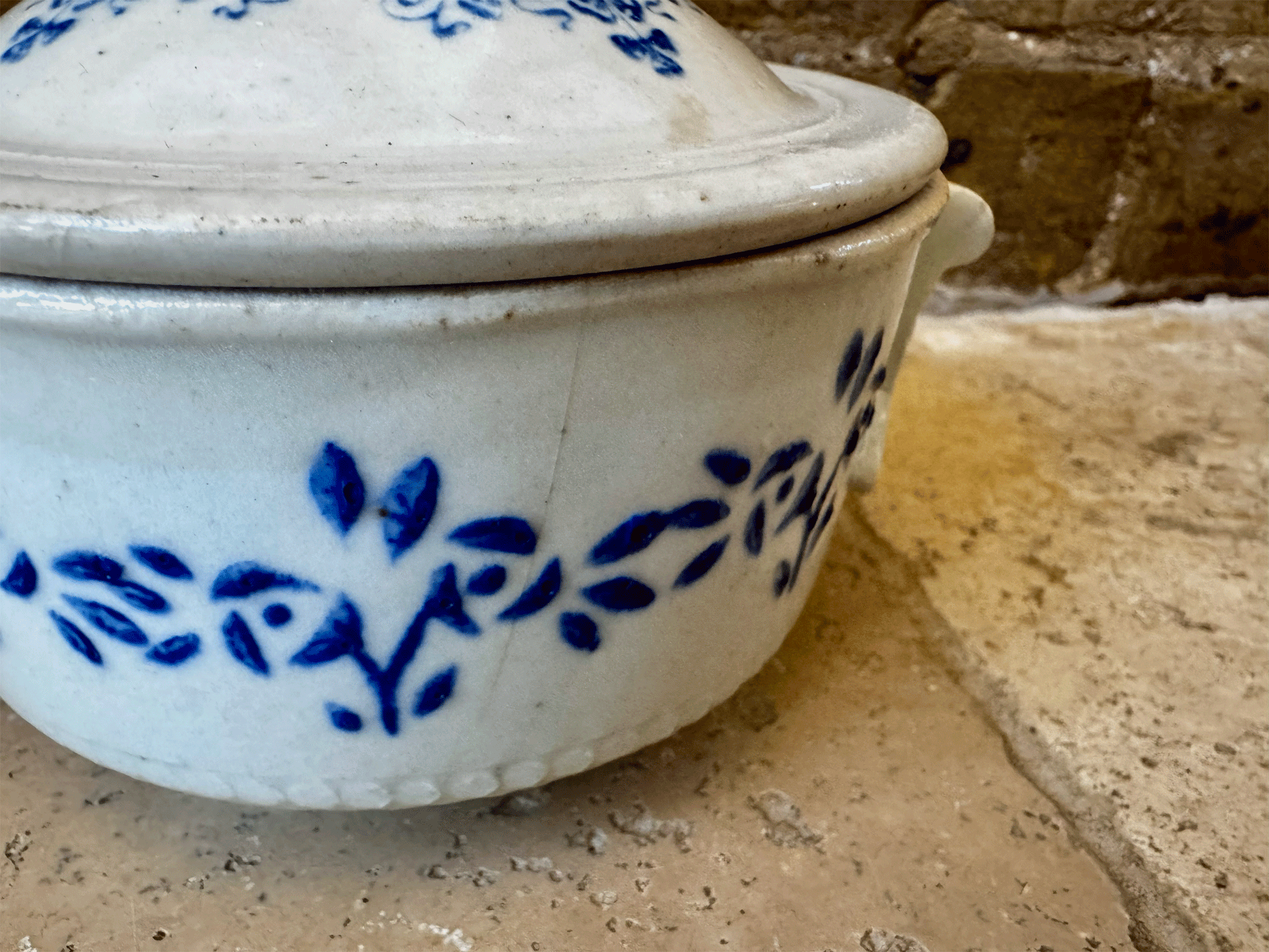 antique french small miniature rare lidded st uze earthenware tureen soupiere
