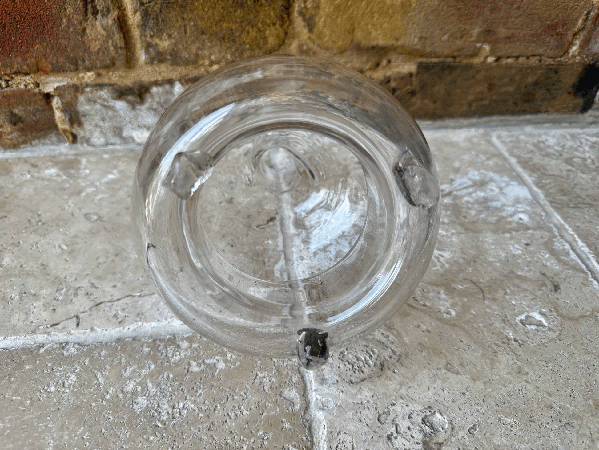 antique french 19th century rare tall hand blown glass fly catcher