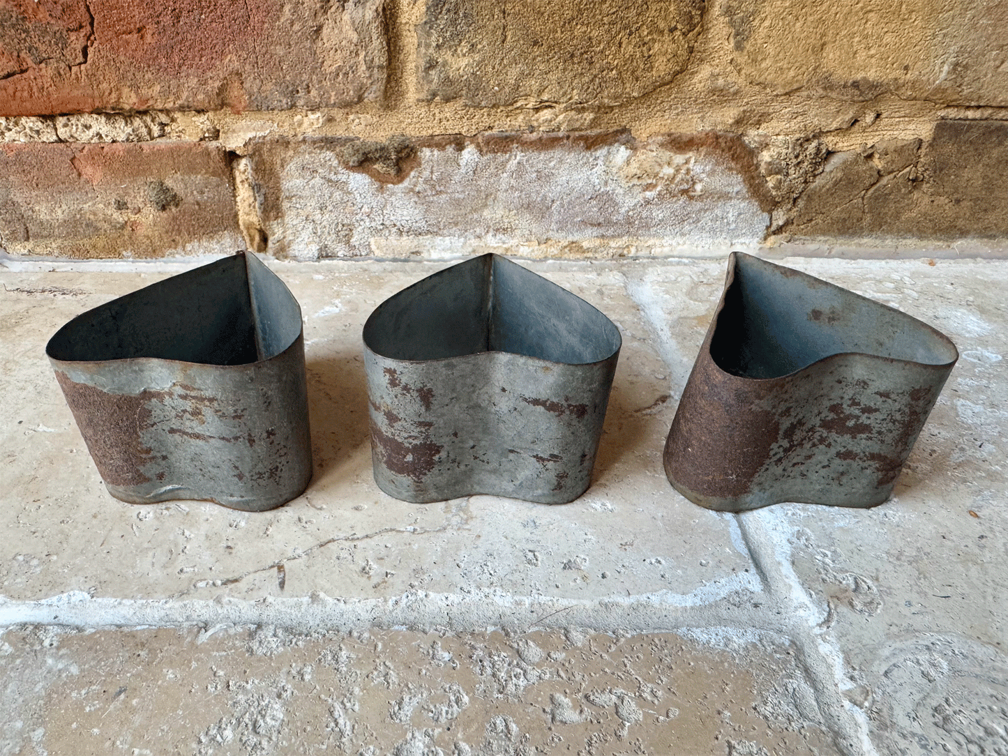 vintage antique french small tin heart shaped baking mould tealight holder decor