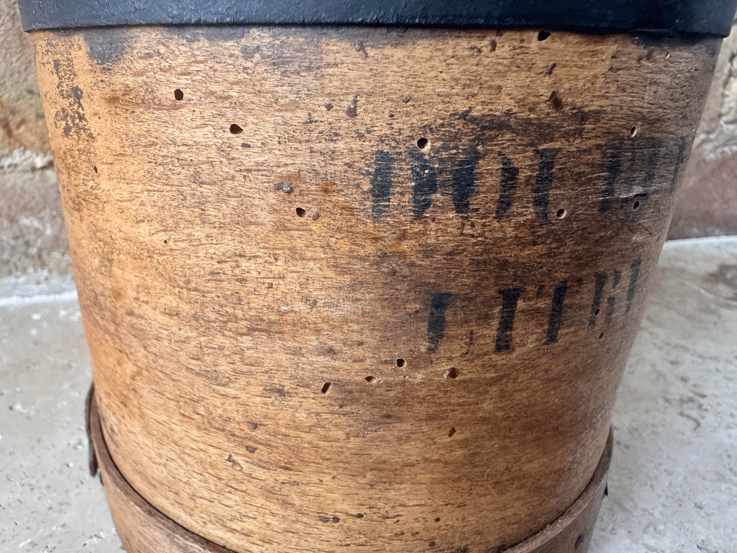 antique french rustic farmhouse decor wooden treen bentwood grain measure double litre
