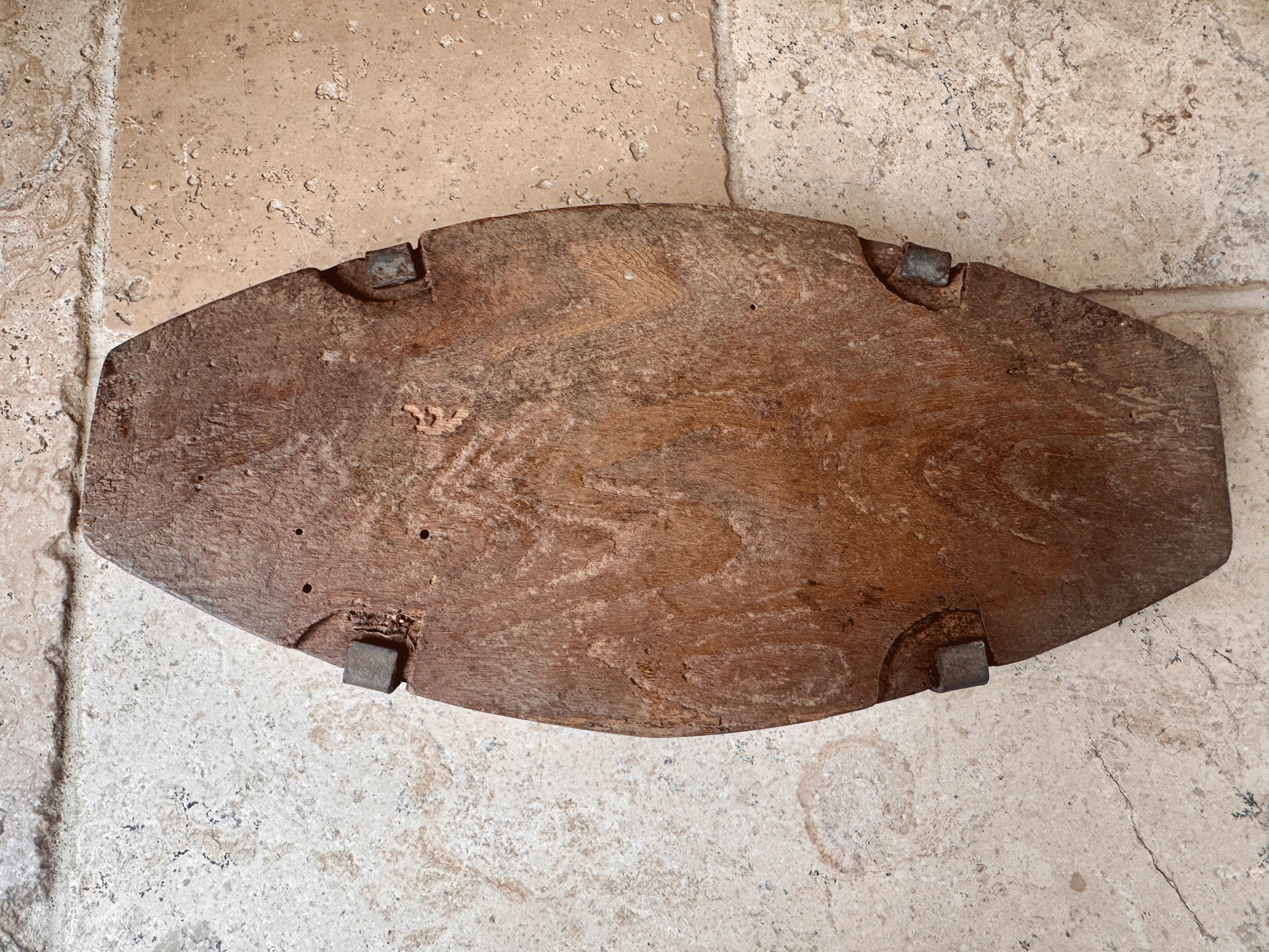 large antique french rustic grazing cow carved wooden treen butter brick mould