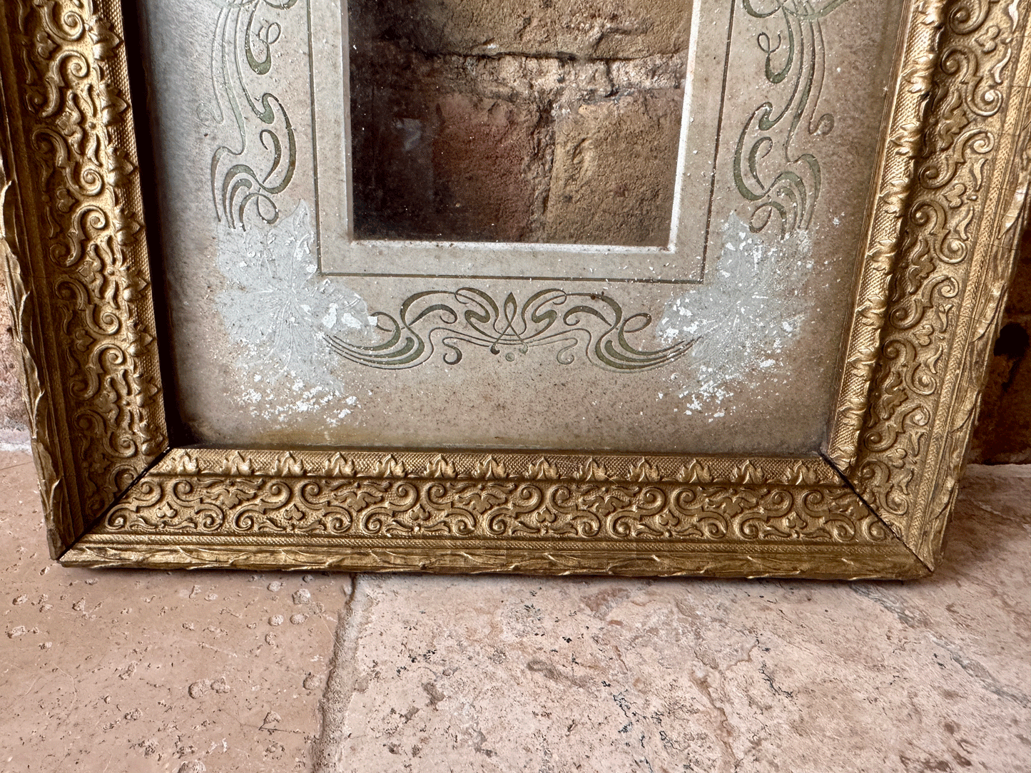 antique french gilded gilt large wooden picture photo frame decorative rustic interior