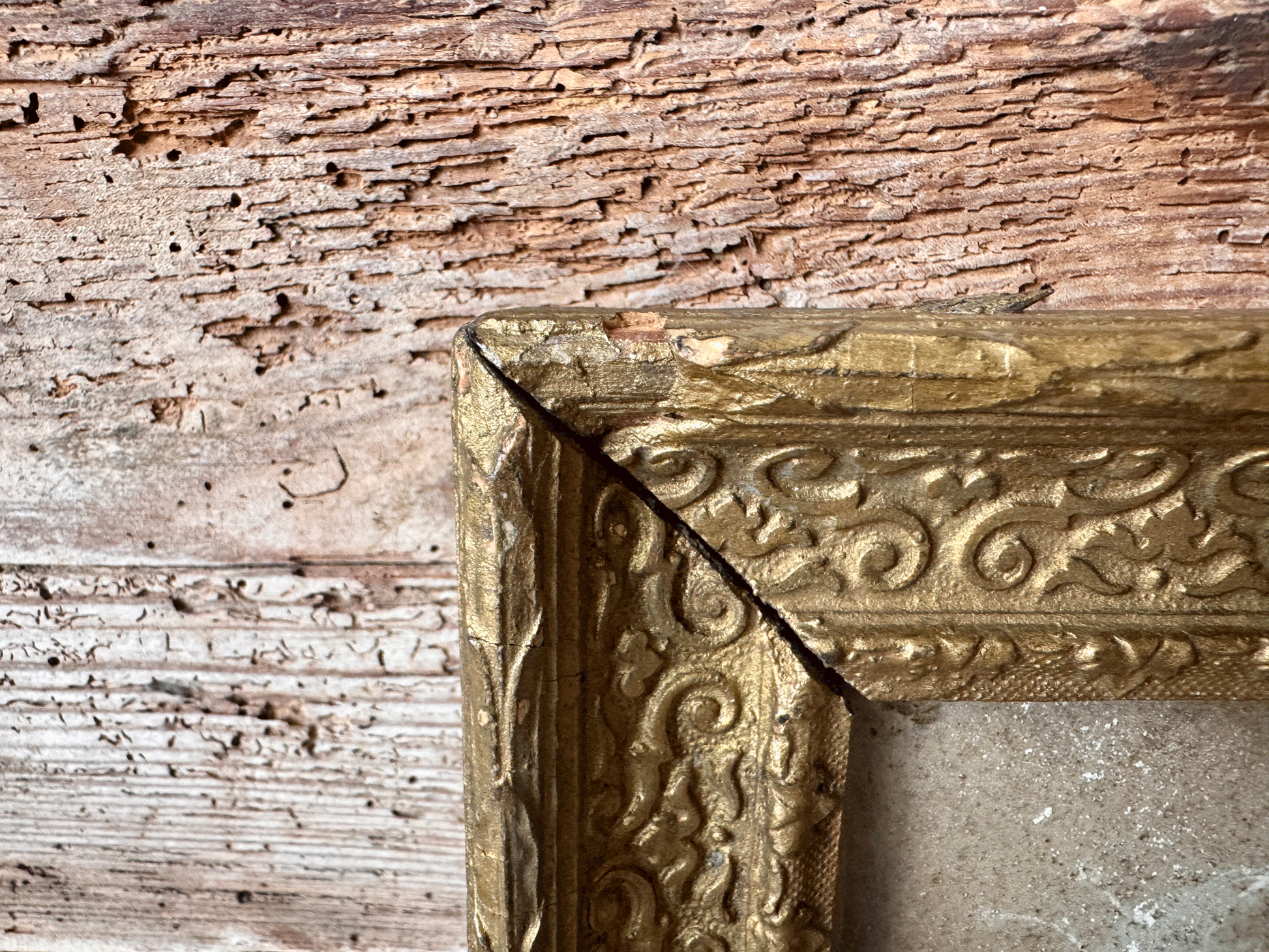 antique french gilded gilt large wooden picture photo frame decorative rustic interior