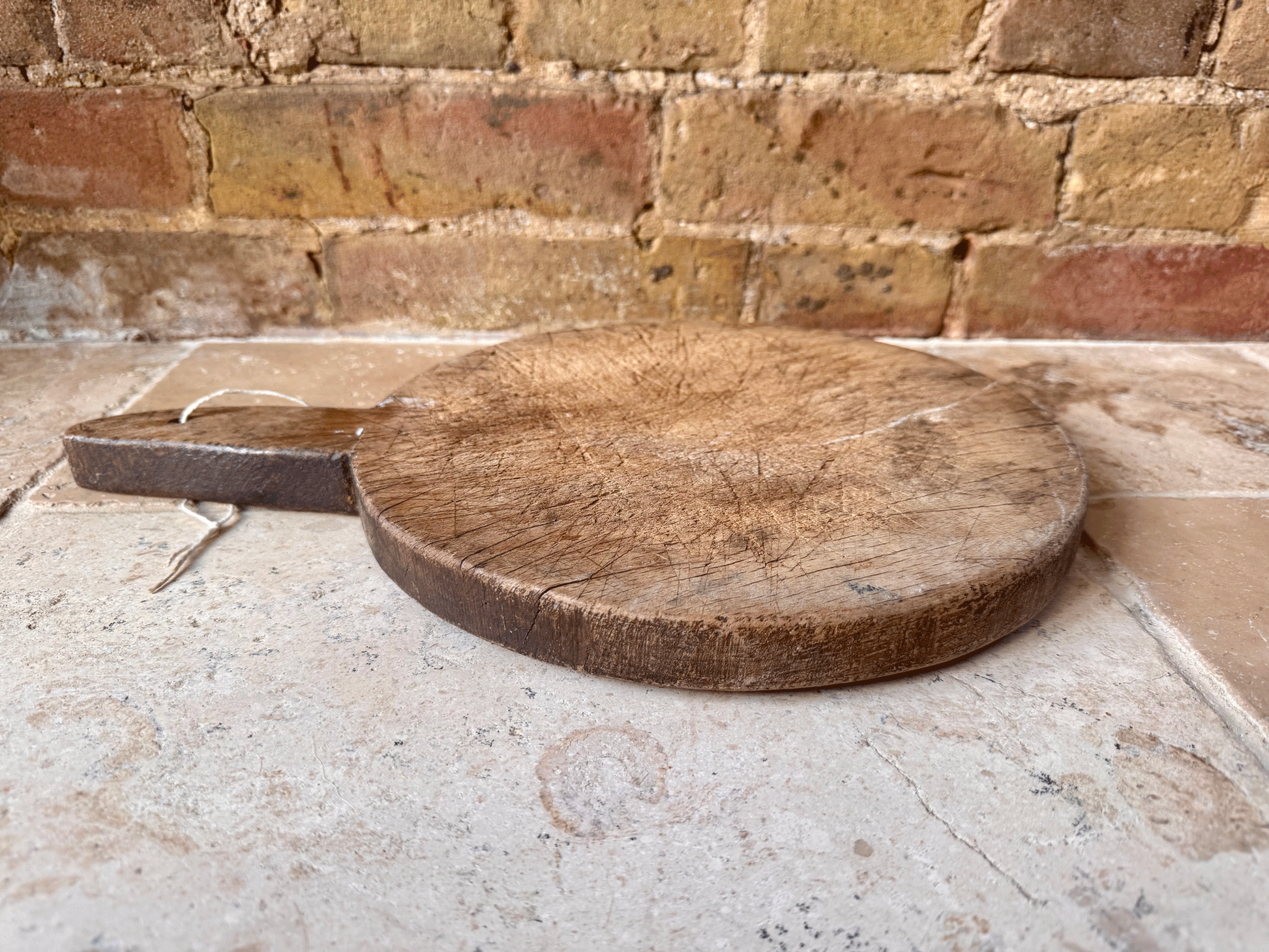 rustic antique french weathered worn wooden oak cutting bread chopping dough board 