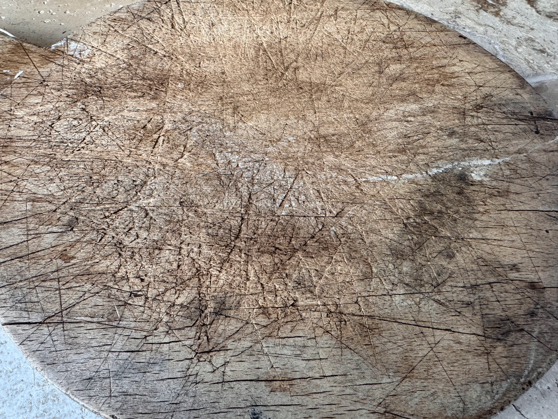 rustic antique french weathered worn wooden oak cutting bread chopping dough board 
