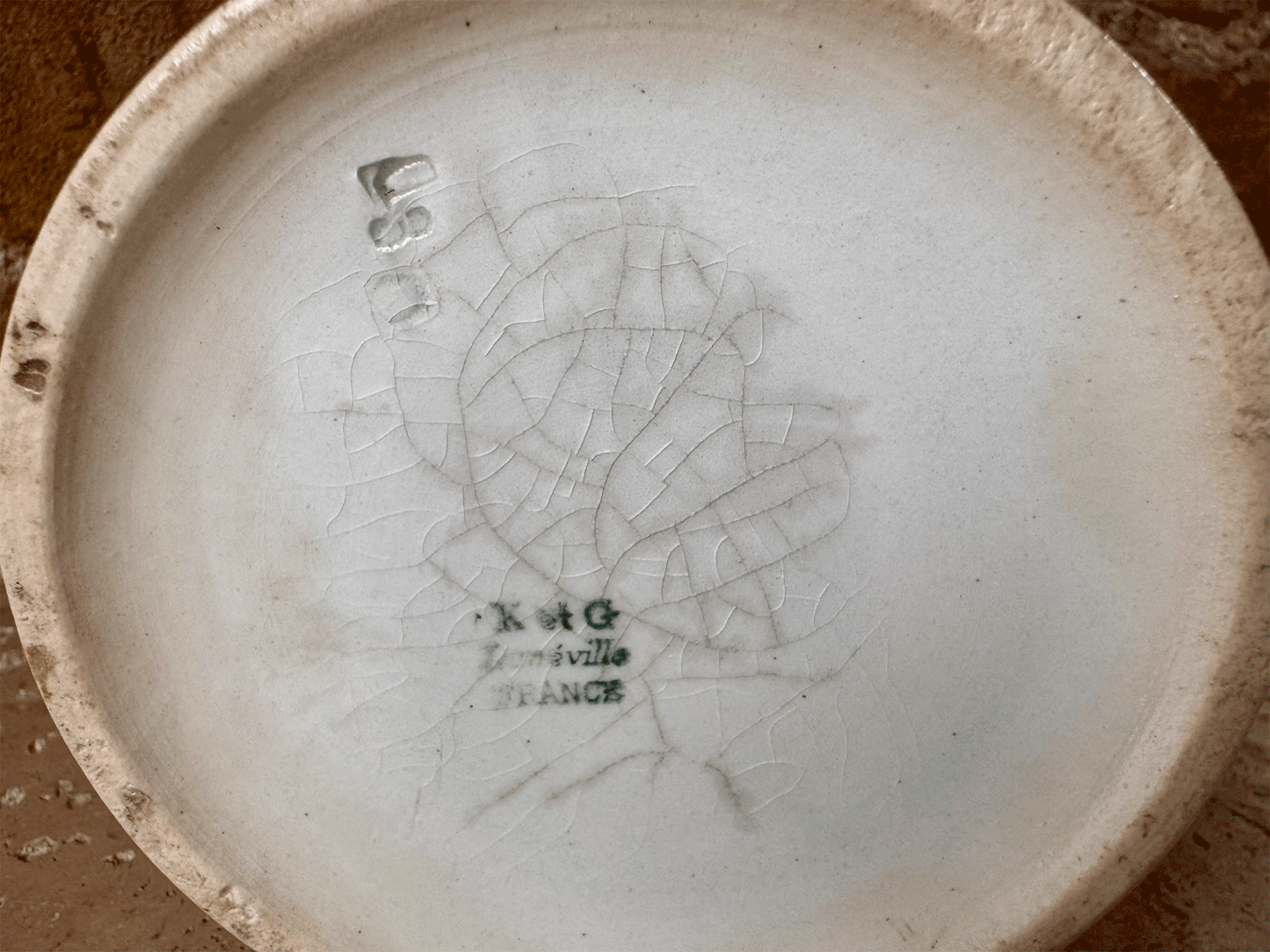 large chunky antique french plain white ironstone confiture pot k g luneville