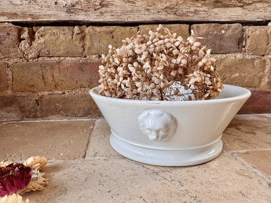 antique french plain white ironstone large whiteware mixing bowl