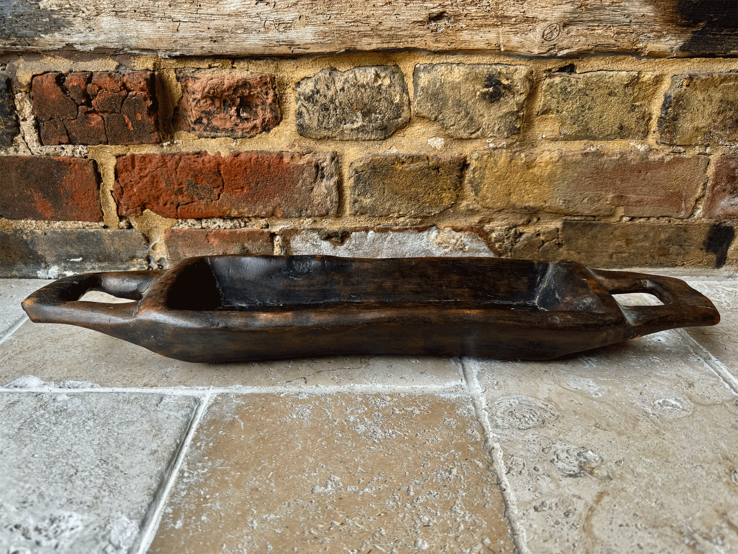 rustic vintage french wooden treen bread platter trough dish