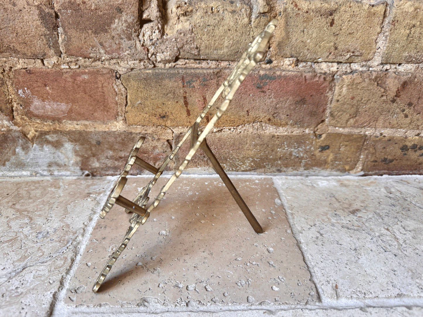 vintage french solid brass decorative small rococo style easel small photo picture display