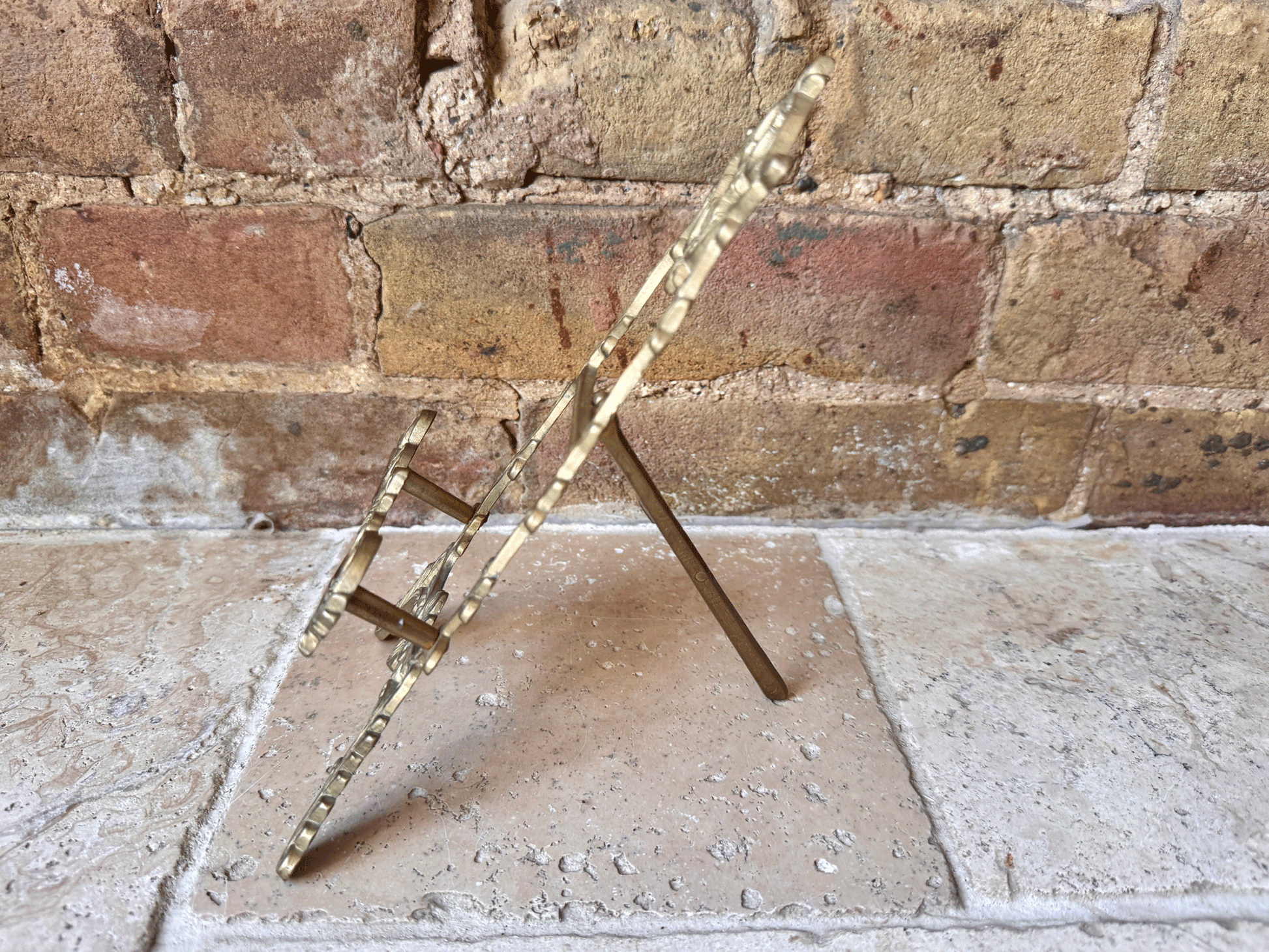 vintage french solid brass decorative small rococo style easel small photo picture display