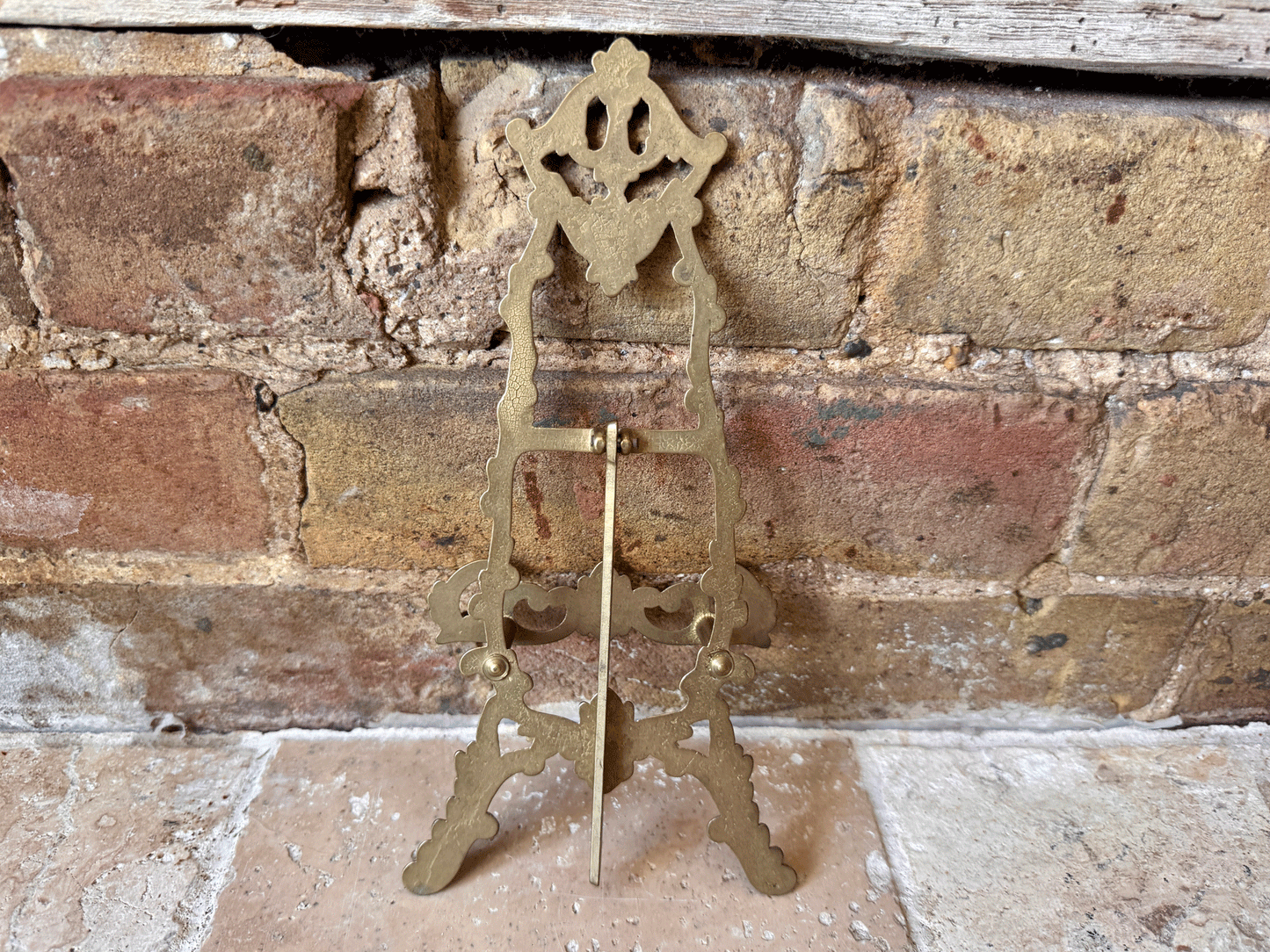vintage french solid brass decorative small rococo style easel small photo picture display
