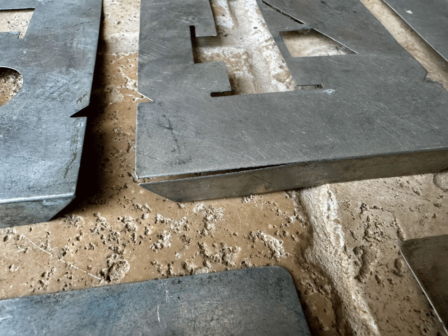 vintage french large numerical number tin stencil art deco style