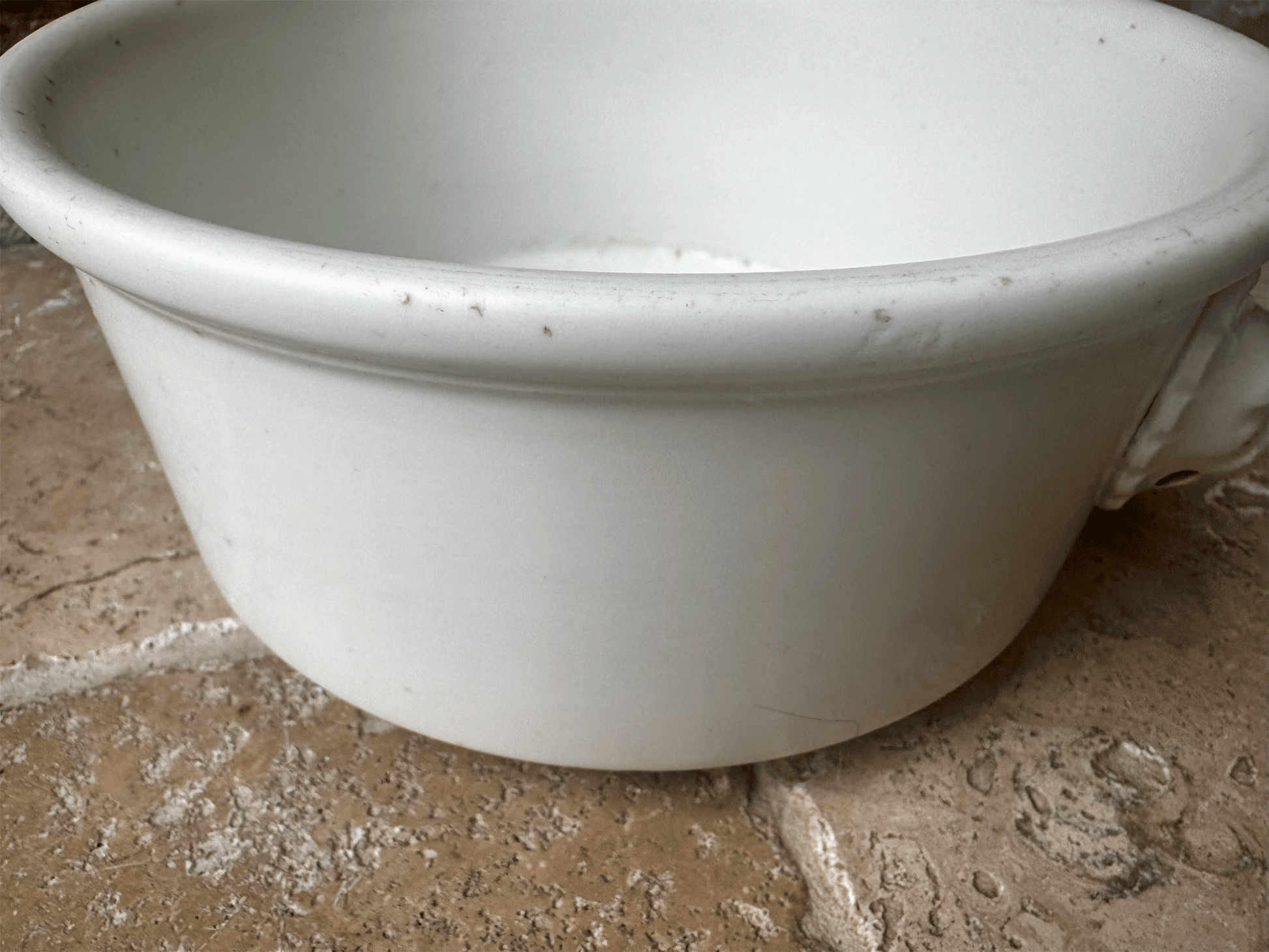 large white ironstone vintage french pillivuyt heavy duty mixing bowl
