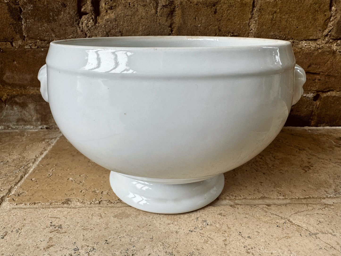 vintage french extra large plain white ironstone soupiere soup bowl tureen