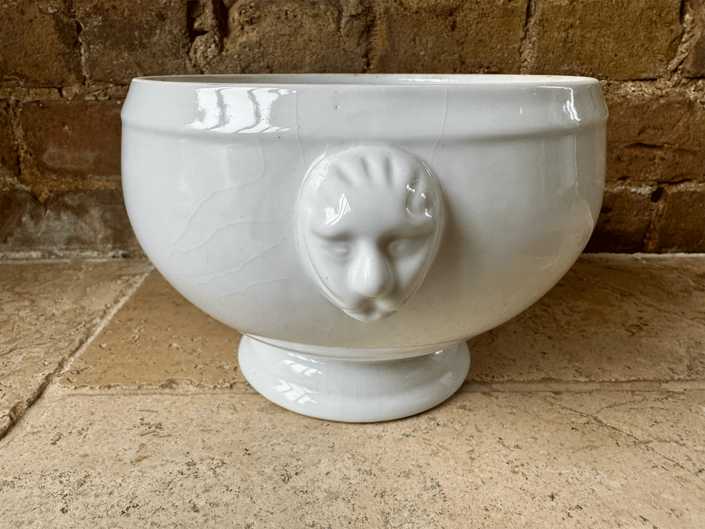 vintage french extra large plain white ironstone soupiere soup bowl tureen