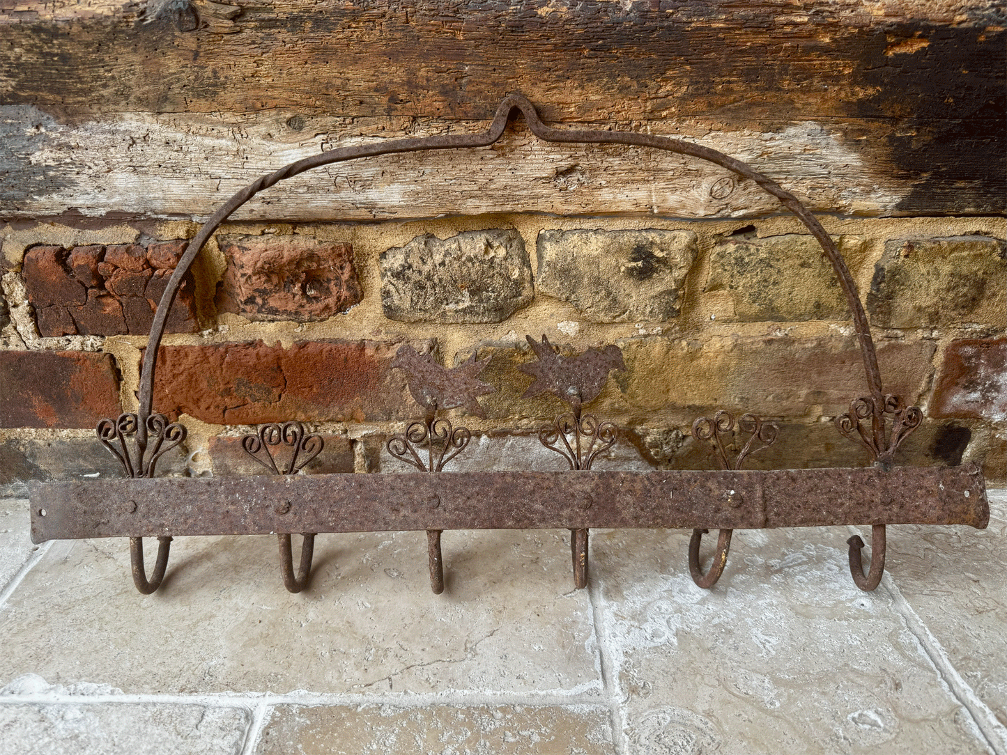 rare antique french set cast iron game hooks
