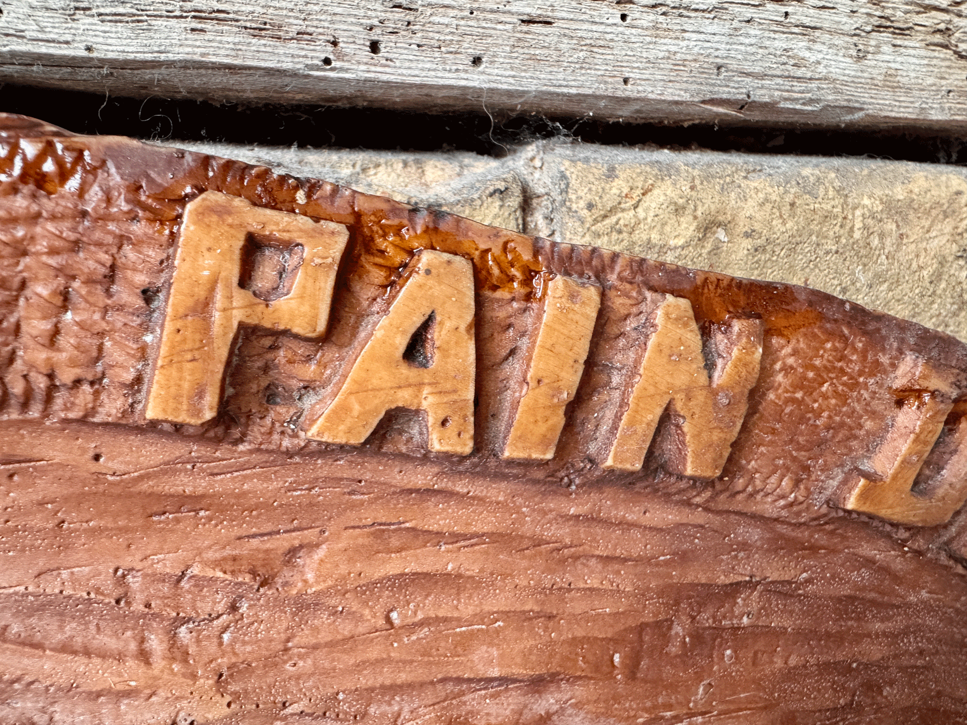 vintage french bread platter board donnez pain jour daily bread motto wheat