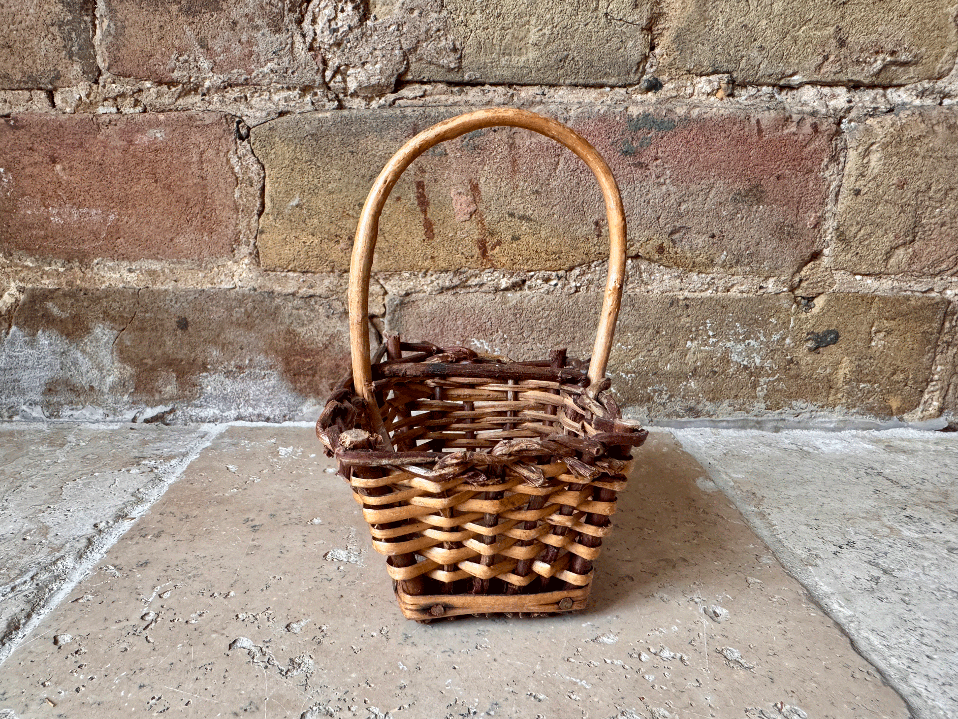 vintage french decorative miniature wicker basket dolls prop dried flowers