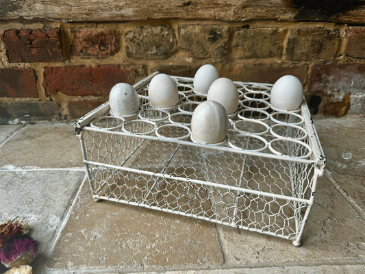 Large Vintage French Wirework Egg Rack - for 36 Eggs