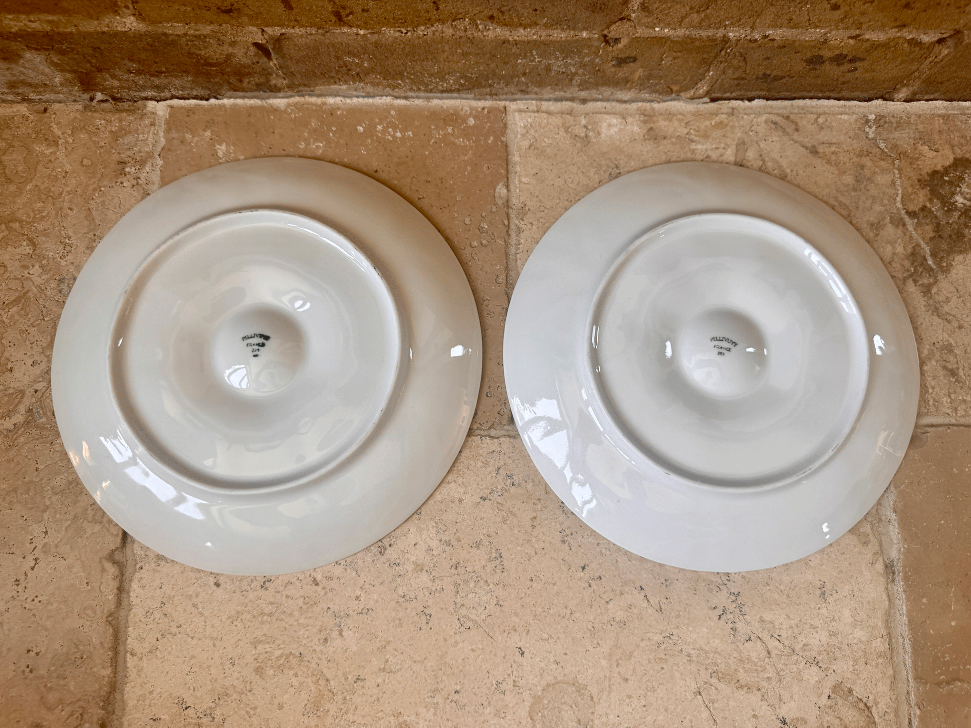 vintage french set two pair pillyvuyt porcelain plain white oyster plates