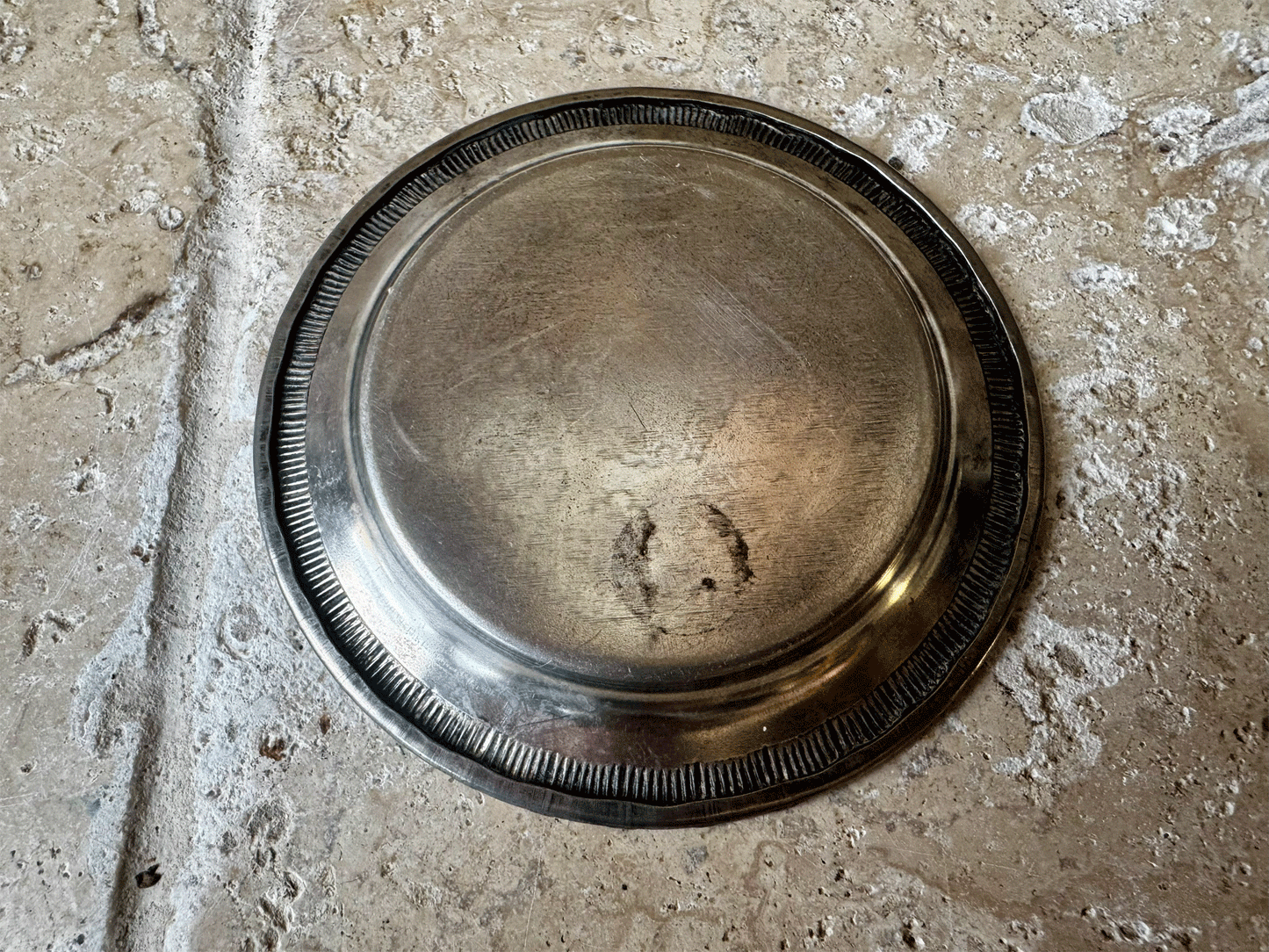 vintage french decorative silver plated wine bottle tray holder trinket jewellery dish