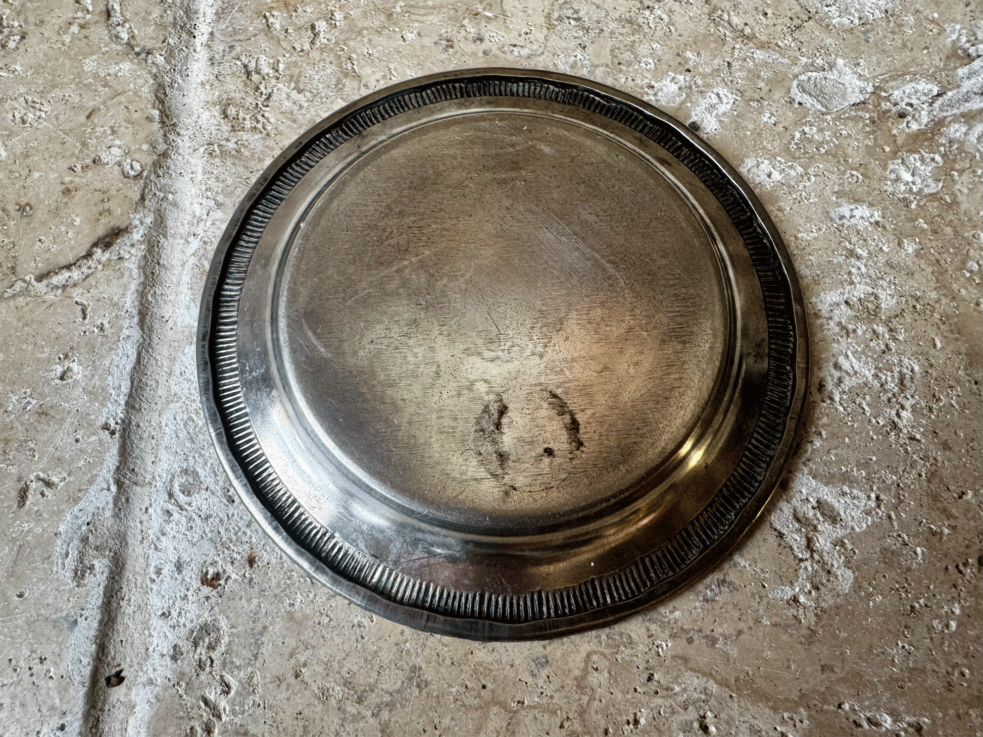 vintage french decorative silver plated wine bottle tray holder trinket jewellery dish