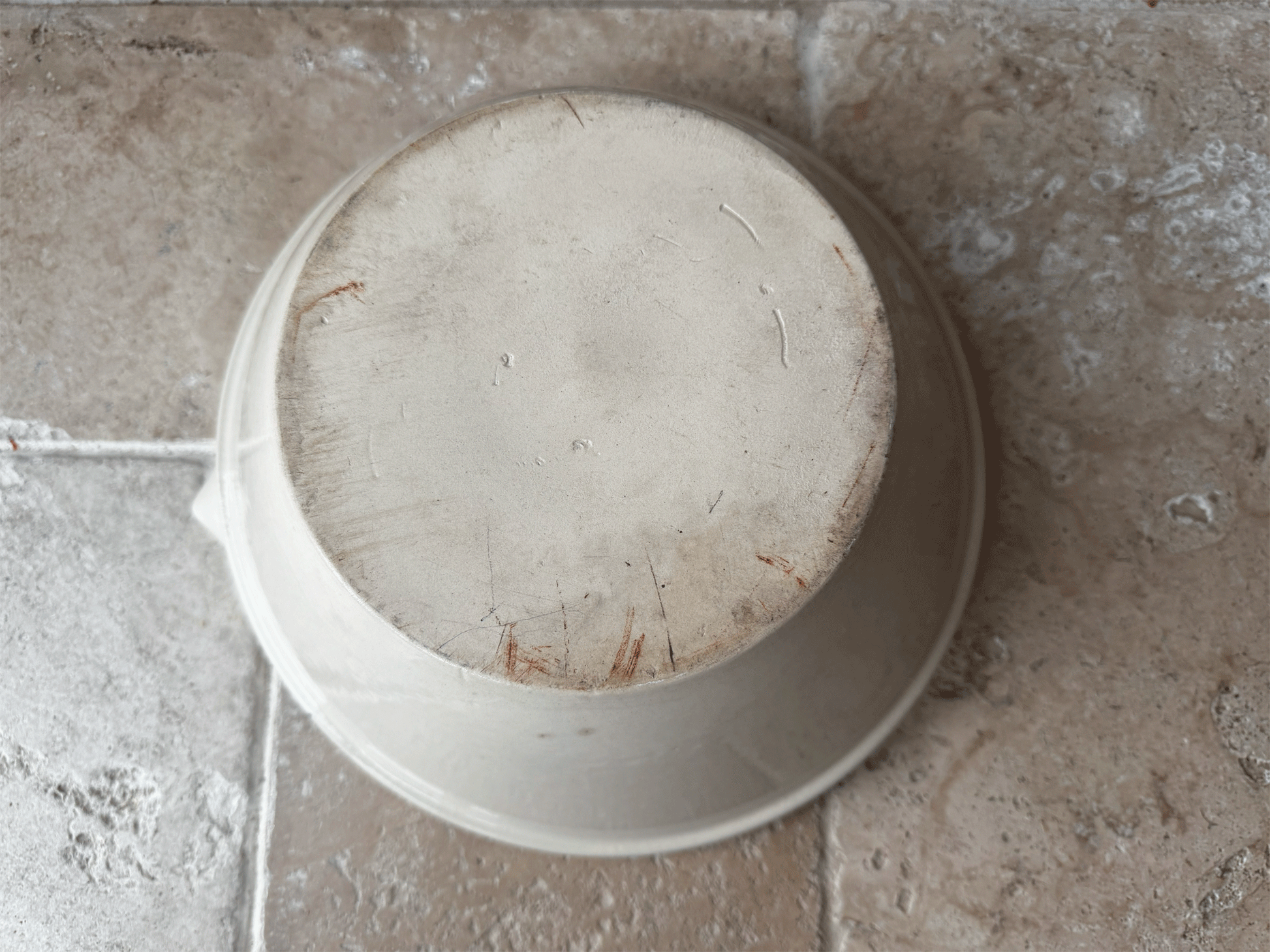 large vintage stoneware french butchers shop advertising promotional spouted mixing bowl charcuterieporc fermier plein air