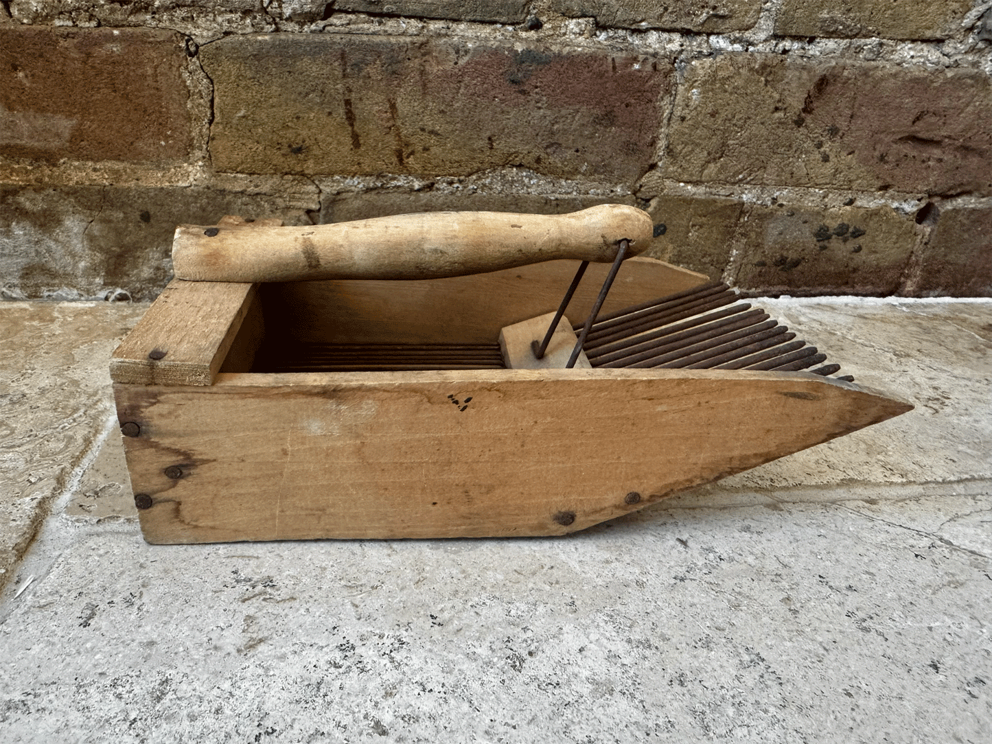 rare antique vintage french wooden treen berry picker comb