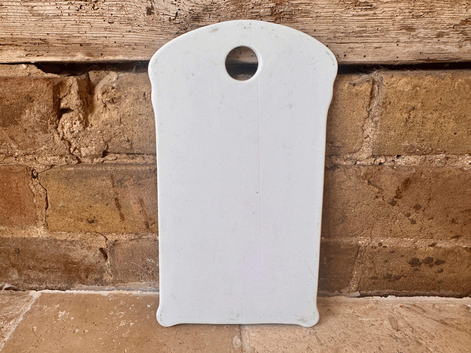 vintage french plain white ironstone onion cutting board